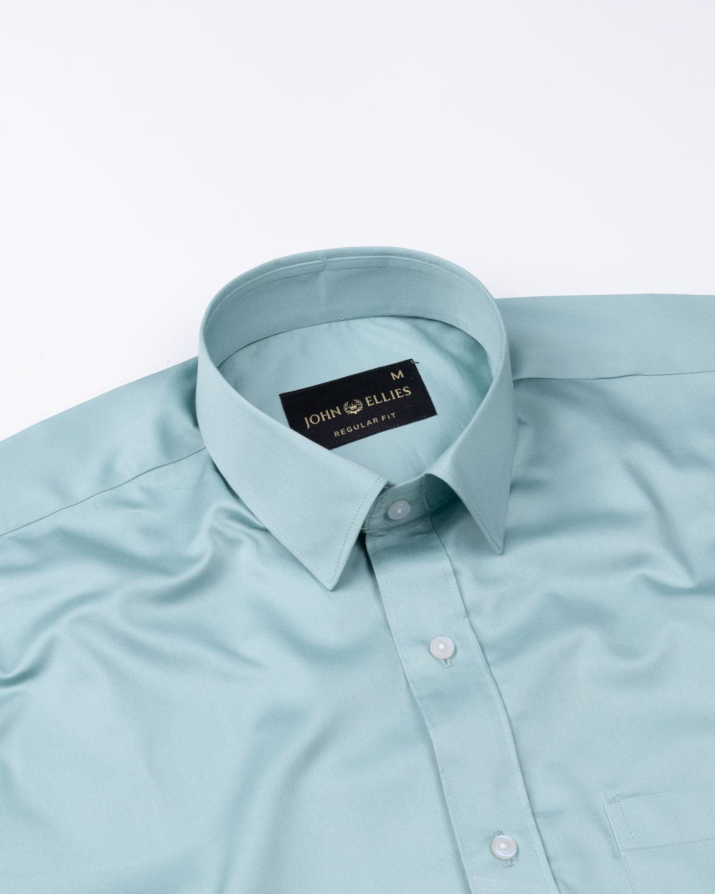 Frendix Powder Green Front Placket Giza Cotton Shirt