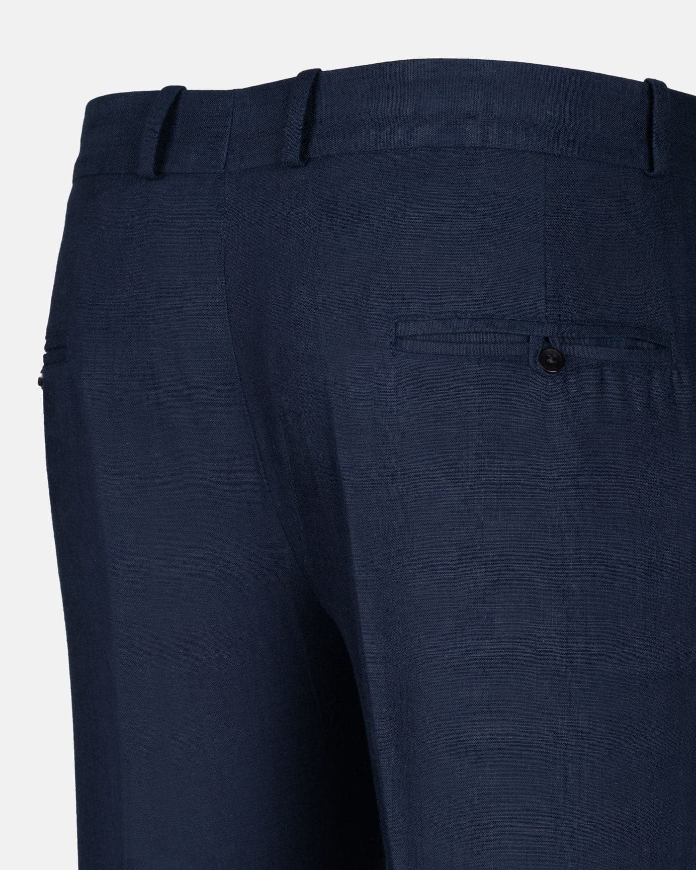 Zalix Navy Blue Linen Formal Pant