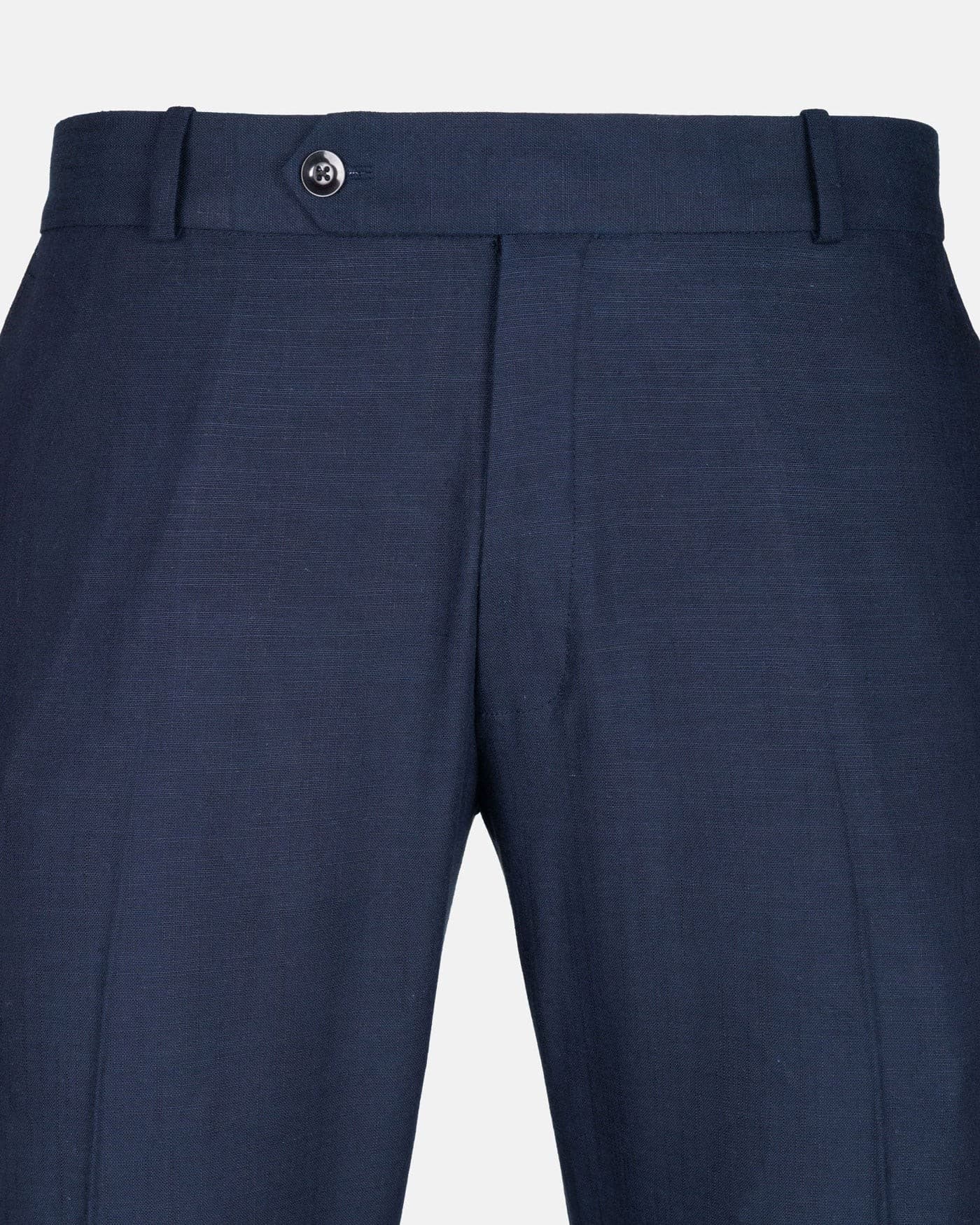 Zalix Navy Blue Linen Formal Pant
