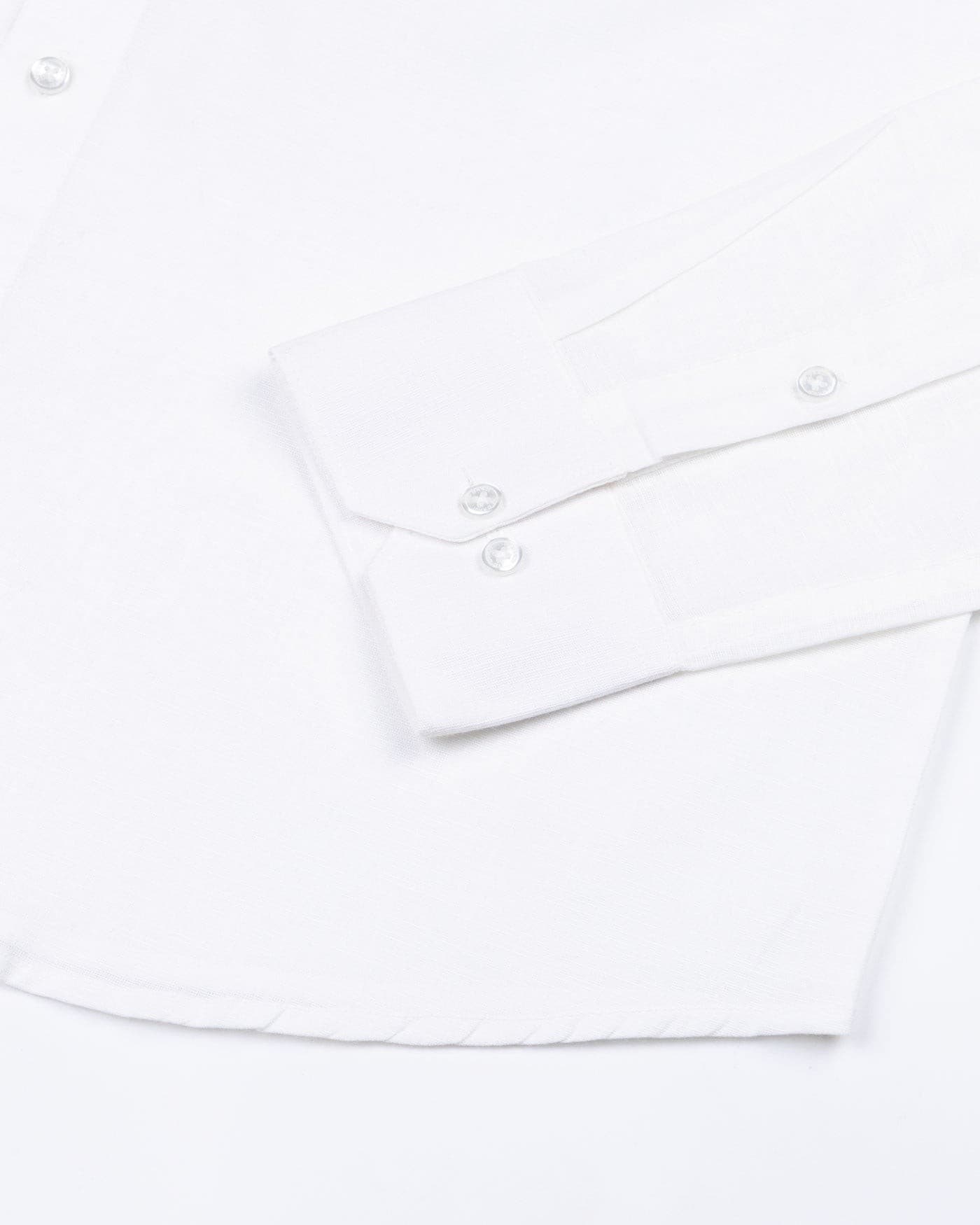 Lynthor White Plain Linen Button Down Shirt