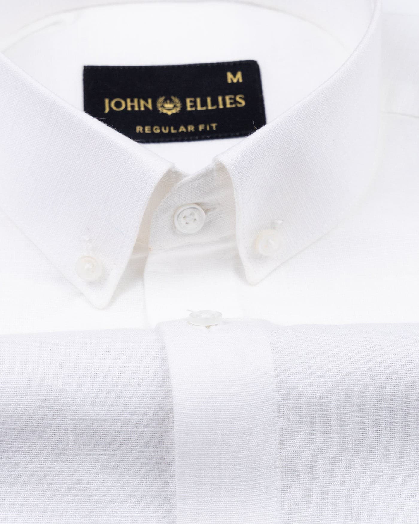 Lynthor White Plain Linen Button Down Shirt