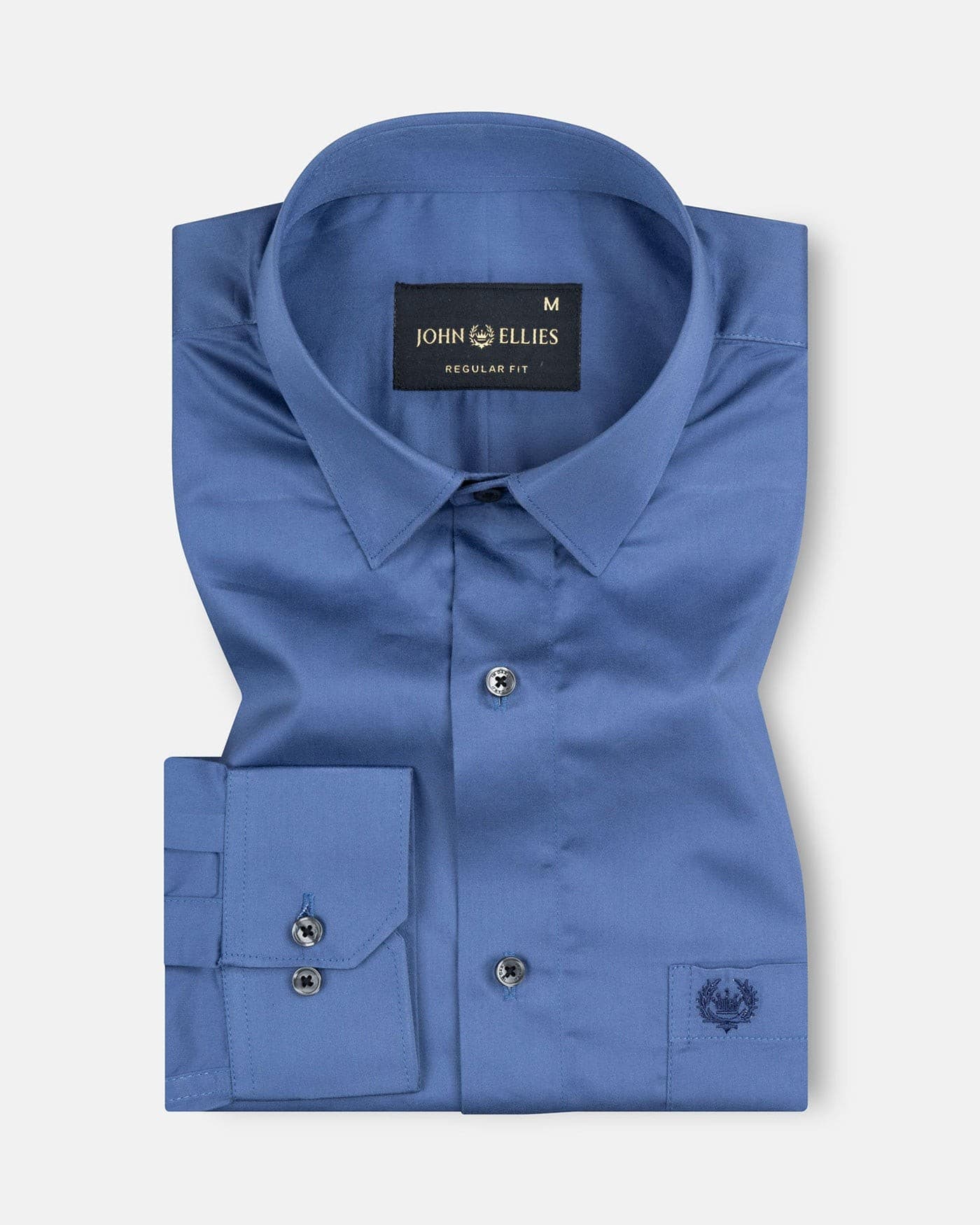 Rostin Grey Hidden Button Down Giza Cotton Shirt
