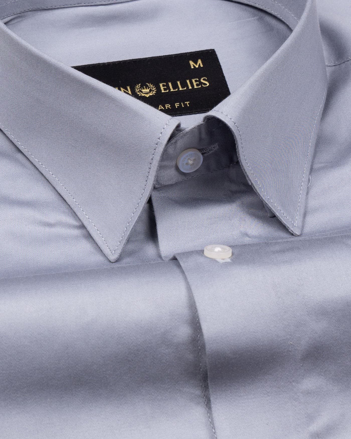 Rostin Silver Hidden Button Down Giza Cotton Shirt