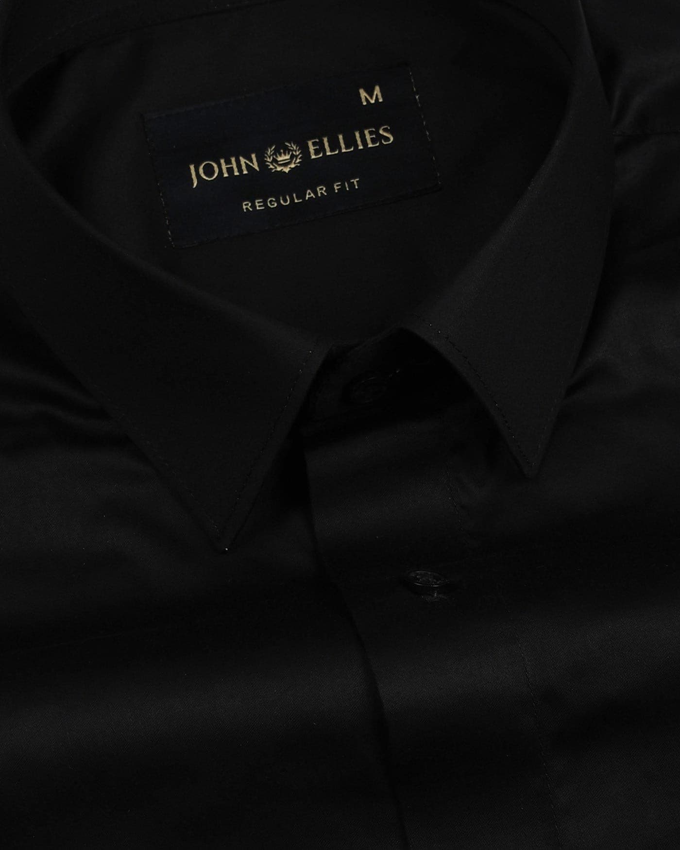 Jexari Black Plain Giza Cotton Shirt