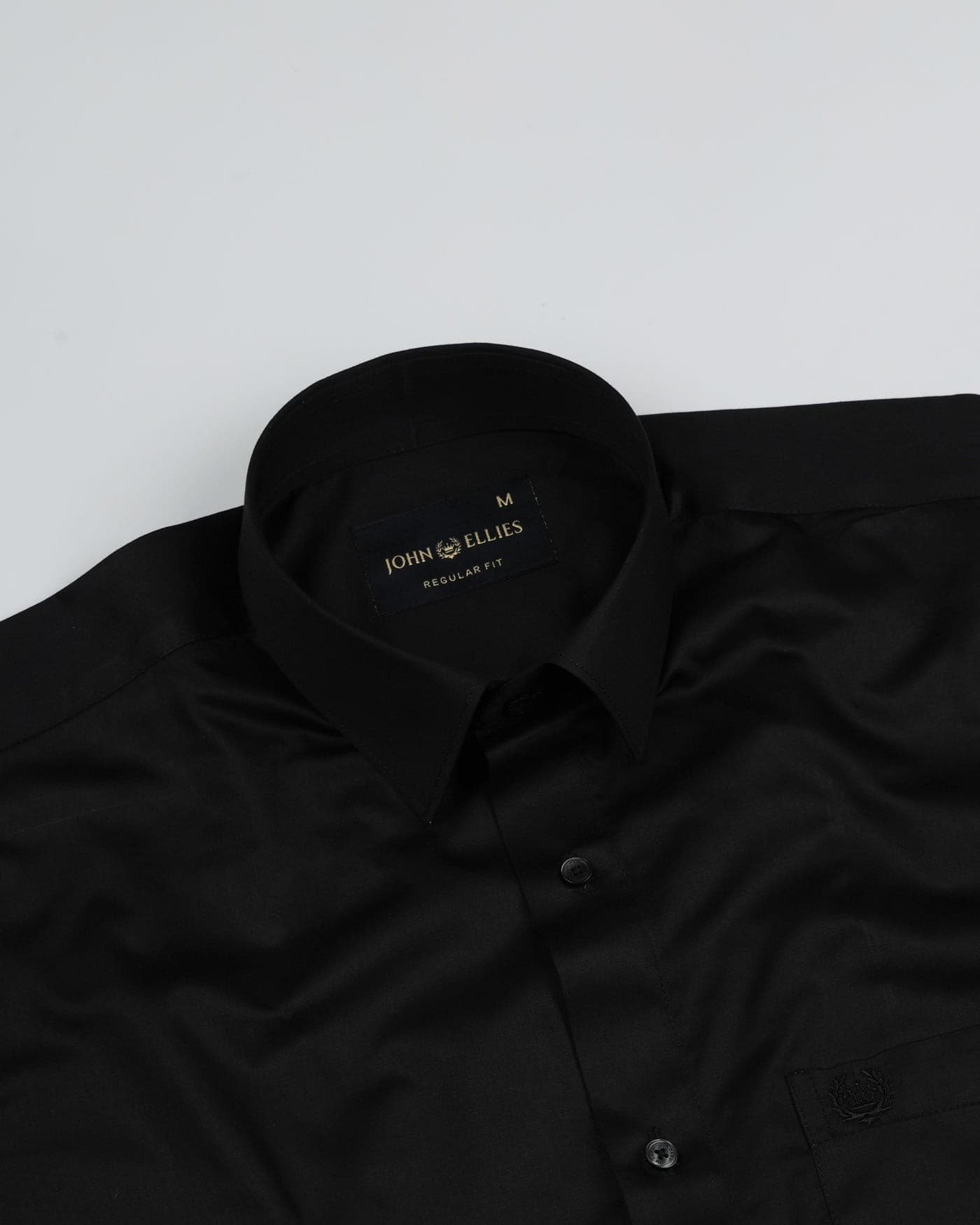 Jexari Black Plain Giza Cotton Shirt