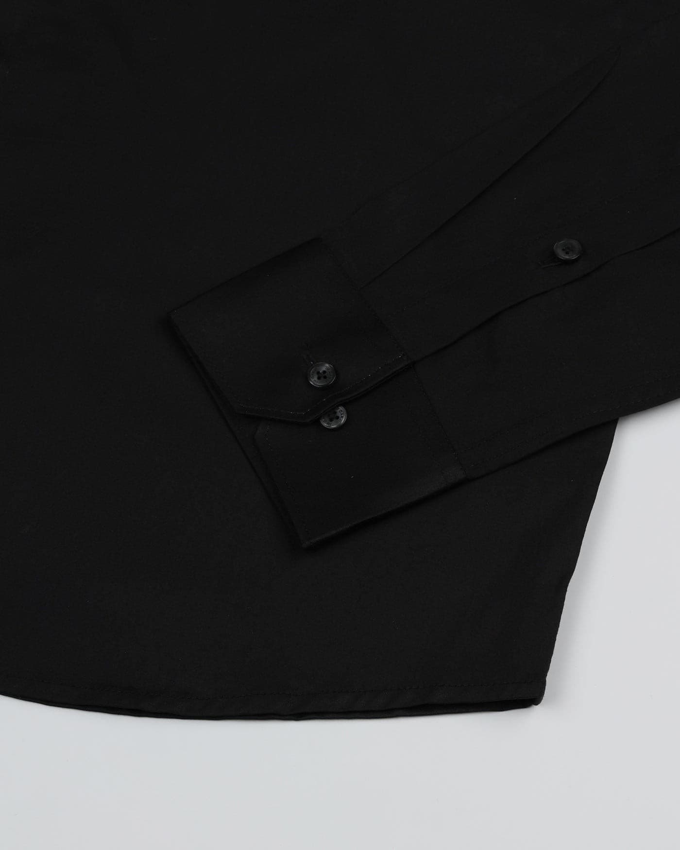 Jexari Black Plain Giza Cotton Shirt