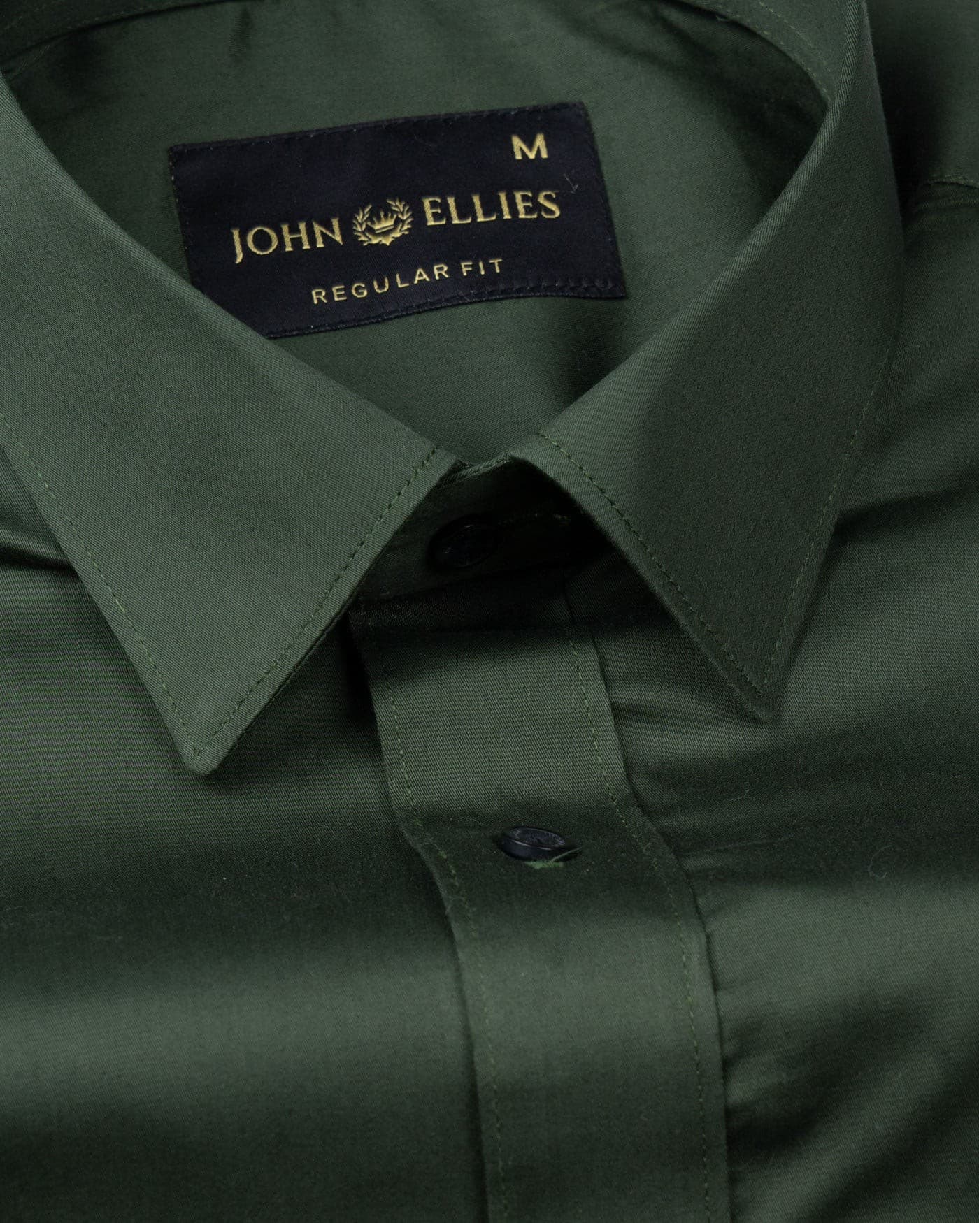 Frendix Green Front Placket Giza Cotton Shirt
