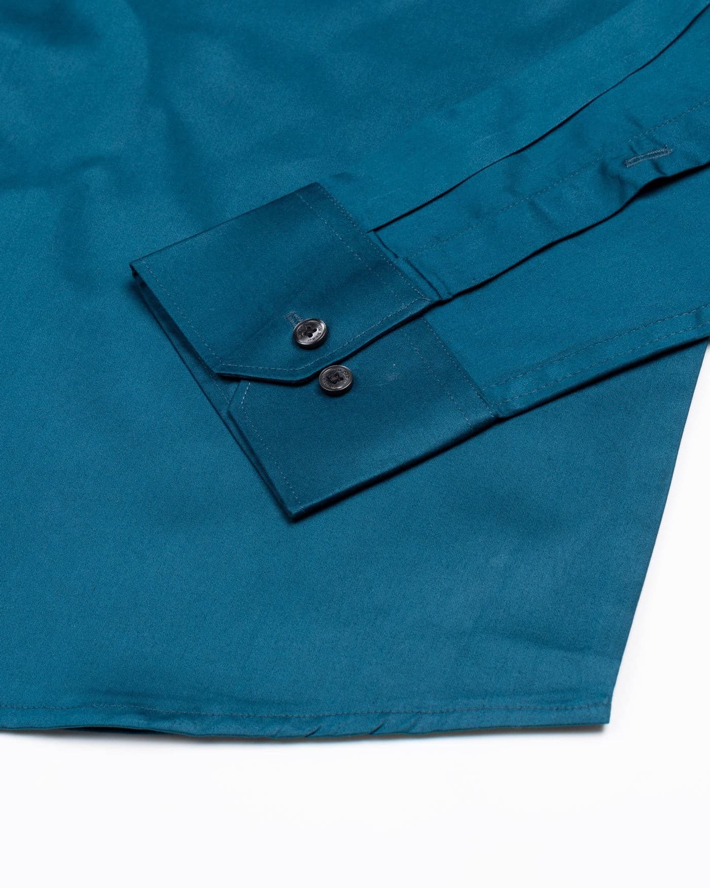 Rostin Teal Hidden Button Down Giza Cotton Shirt