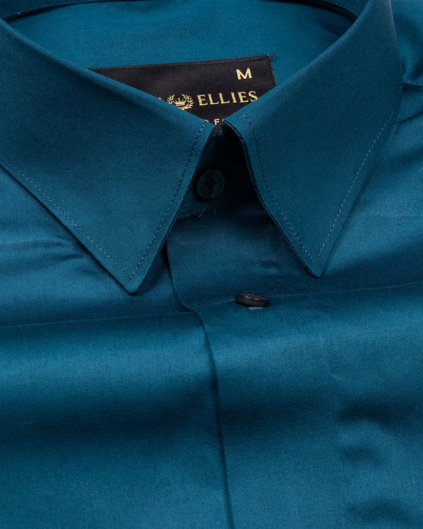 Rostin Teal Hidden Button Down Giza Cotton Shirt