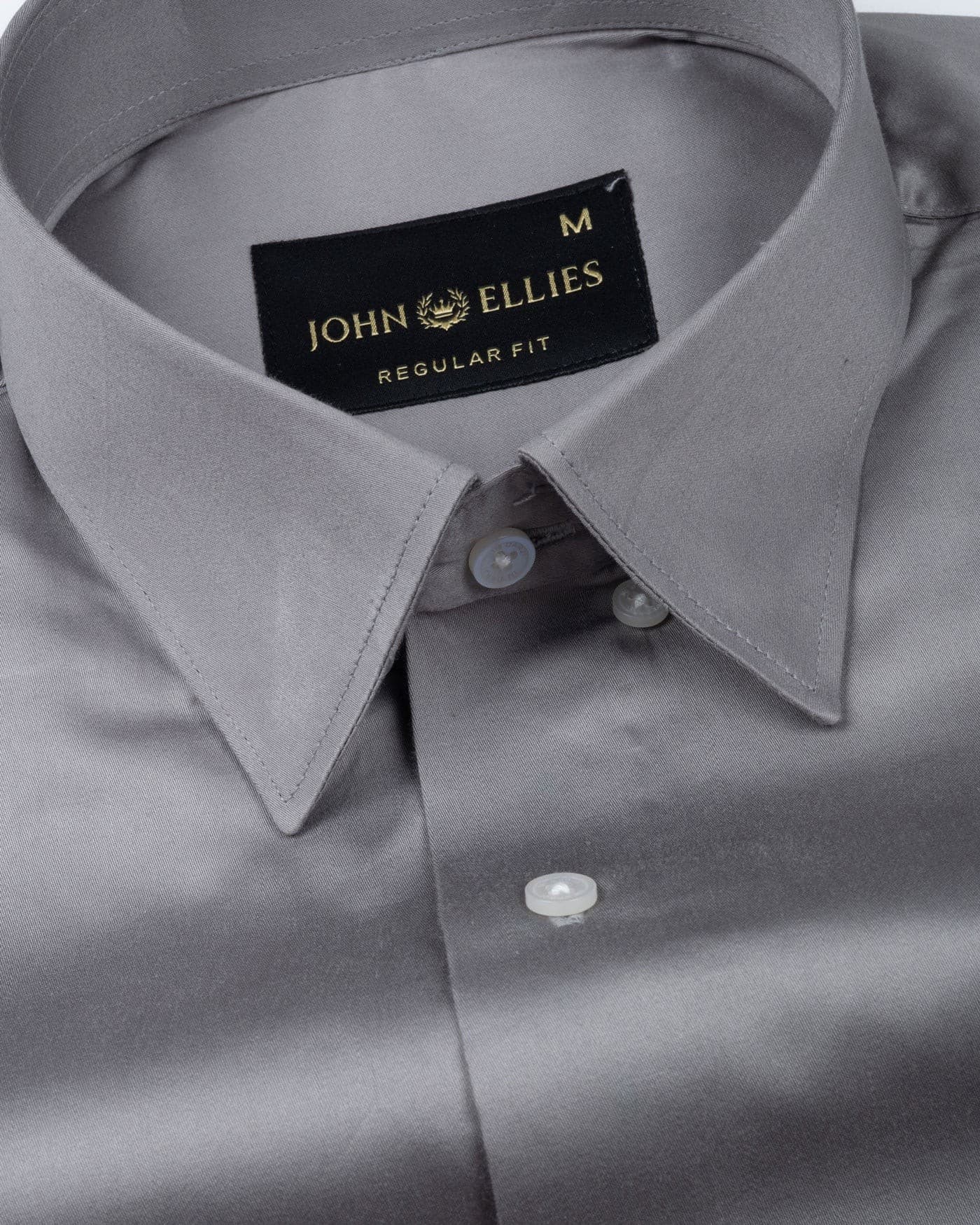 Rostin Charcoal Hidden Button Down Giza Cotton Shirt