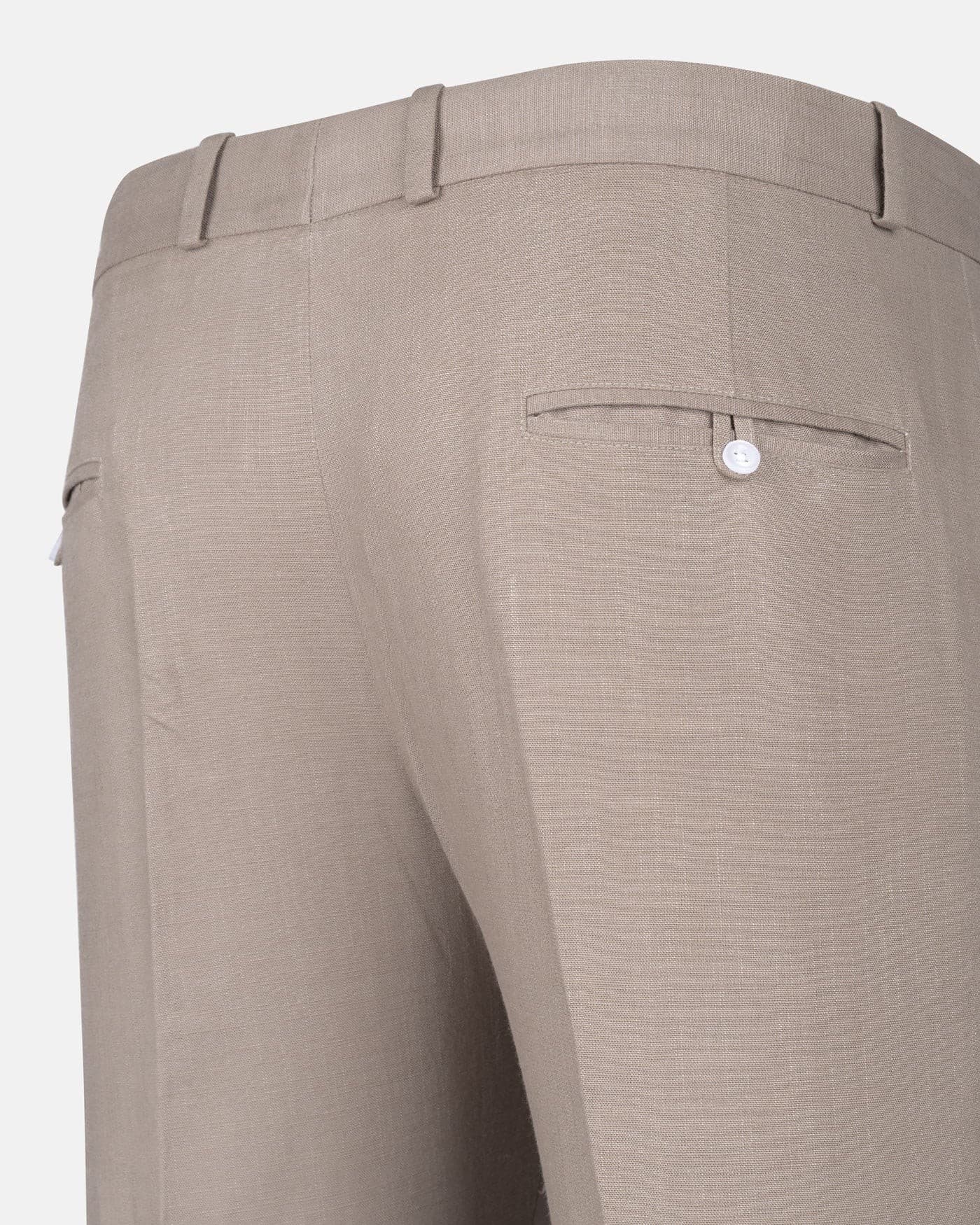 Zalix Tan Linen Formal Pant