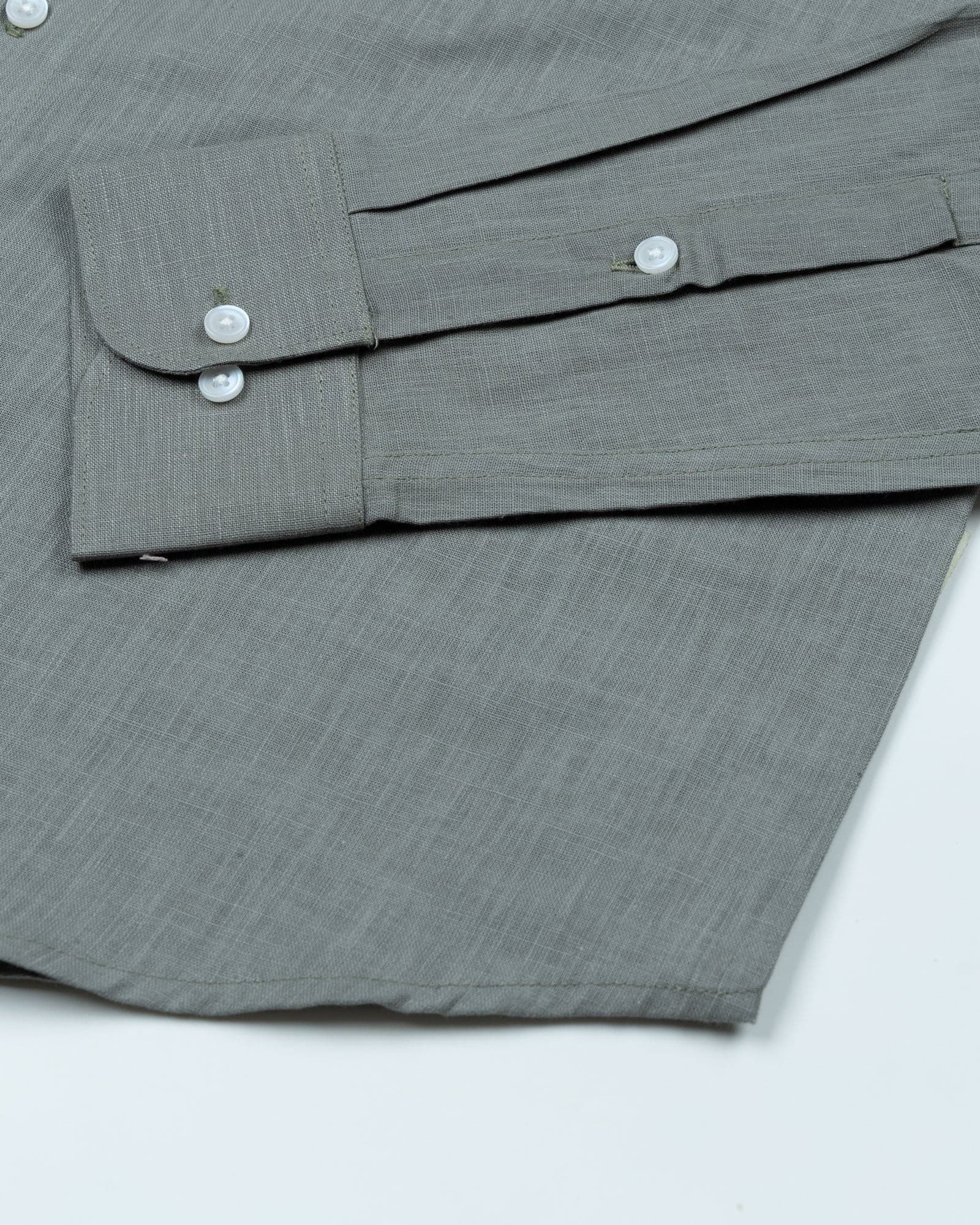 Airloom Smoke Plain Linen Button Down Shirt