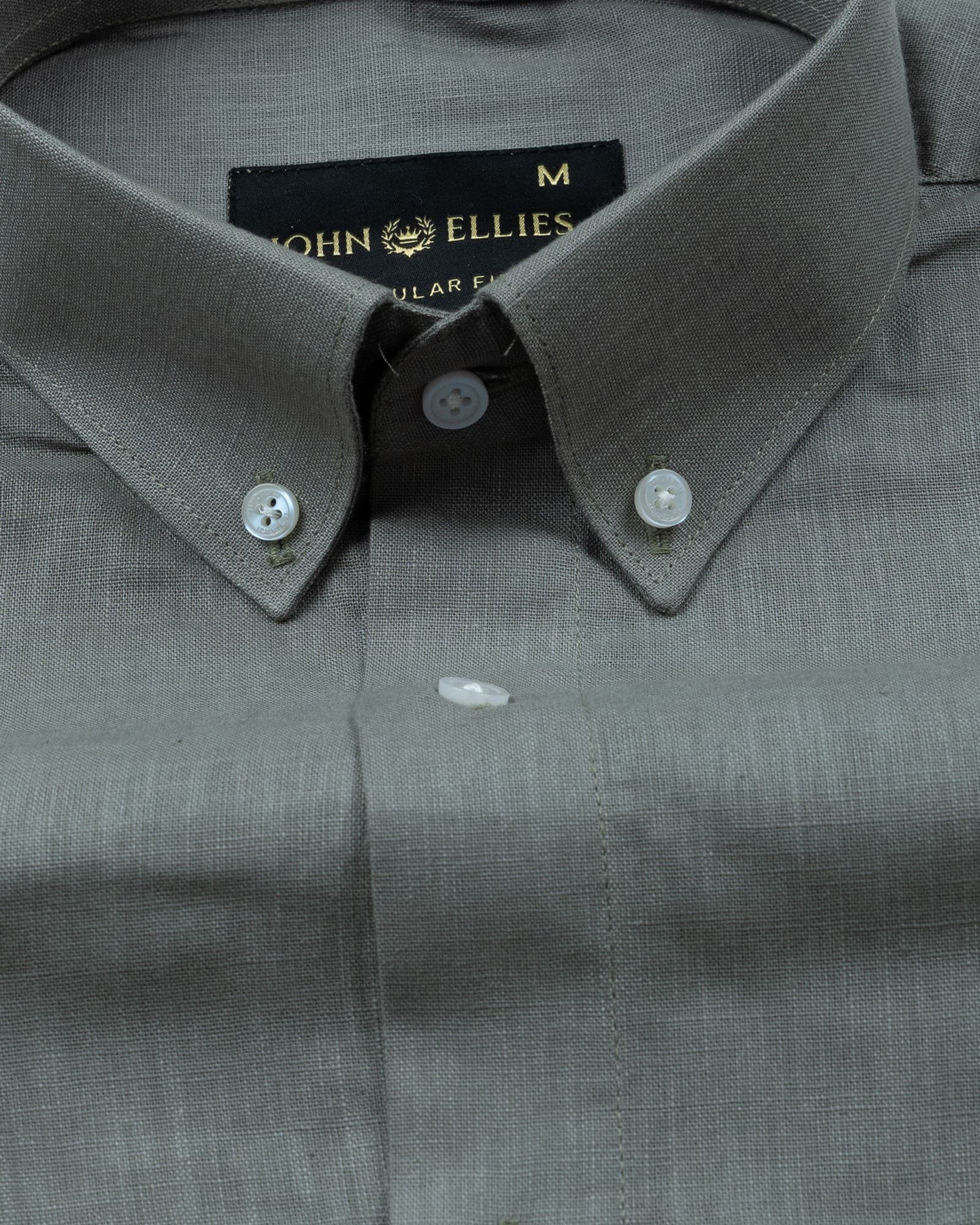 Airloom Smoke Plain Linen Button Down Shirt