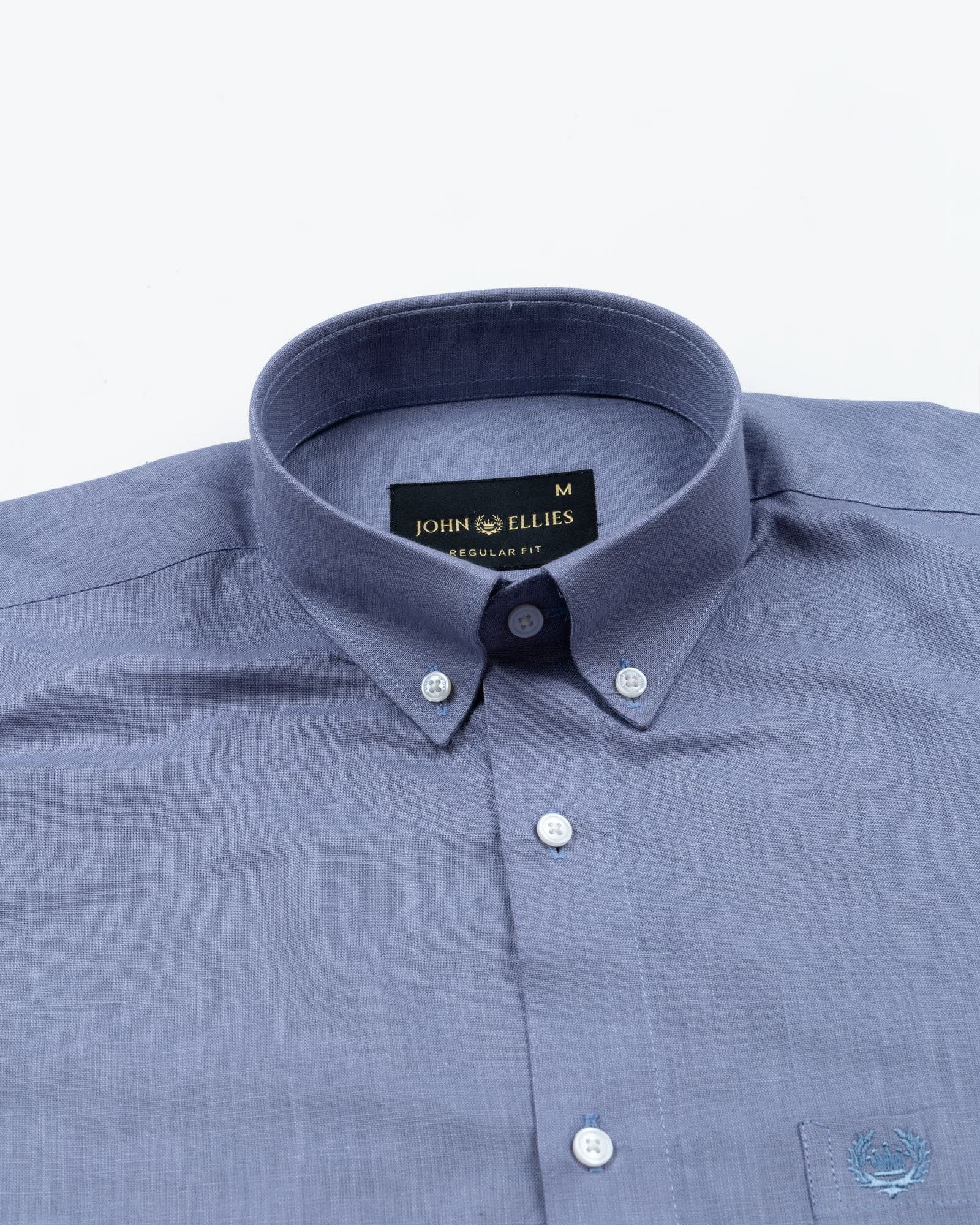 Airloom Grey Plain Linen Button Down Shirt