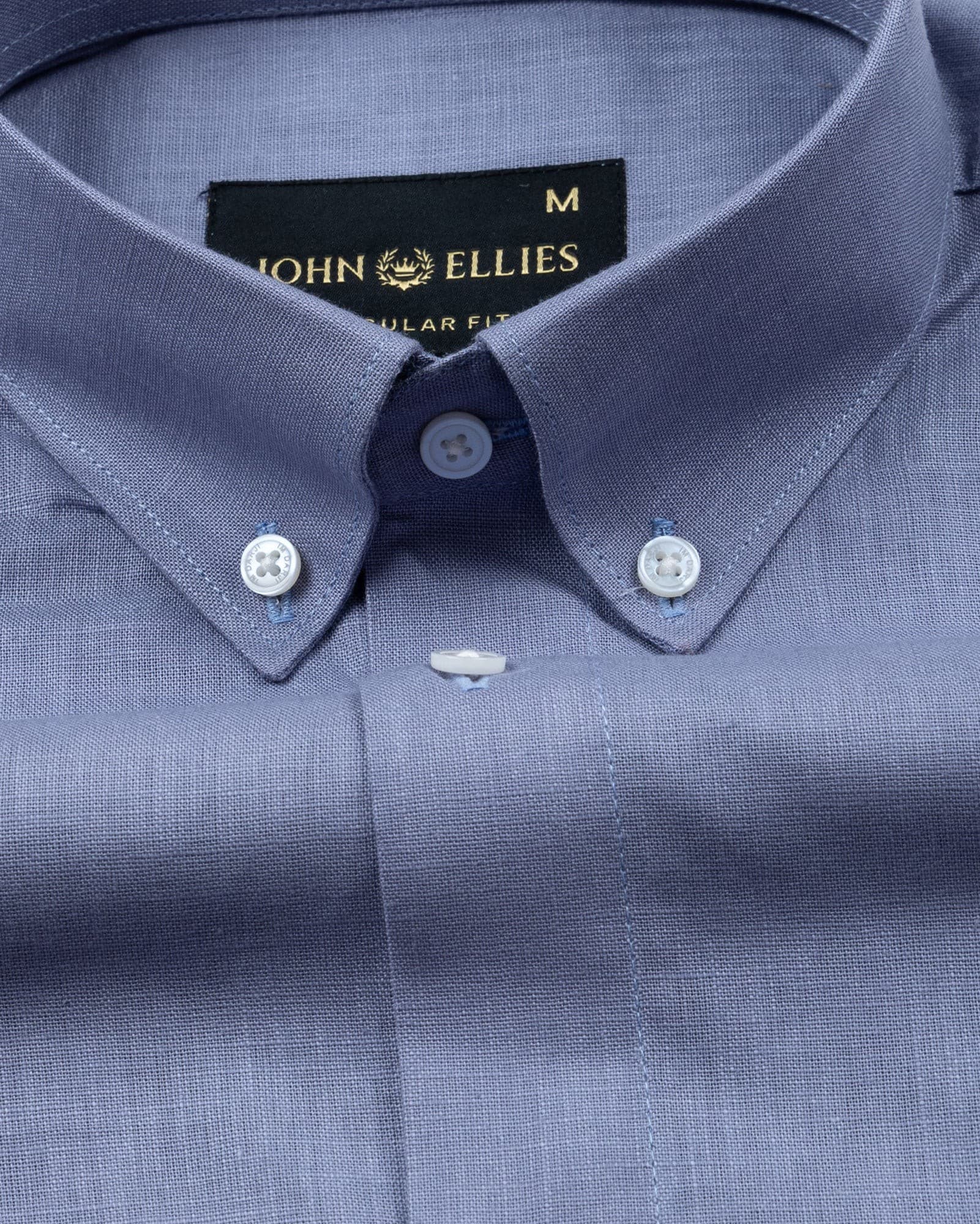 Airloom Grey Plain Linen Button Down Shirt