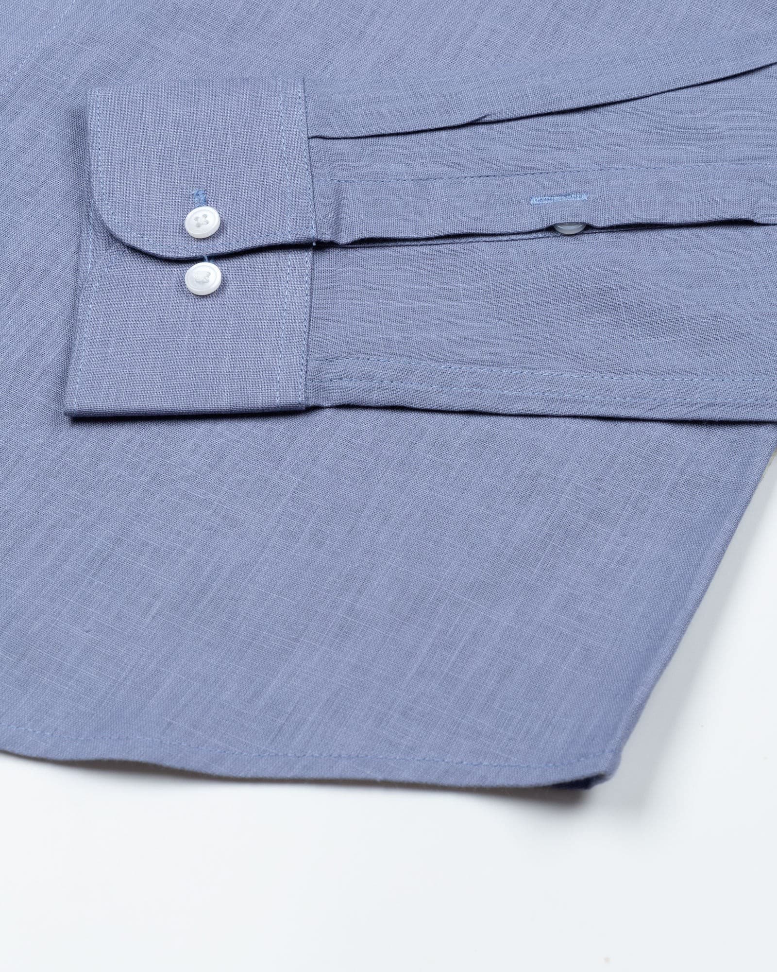 Airloom Grey Plain Linen Button Down Shirt