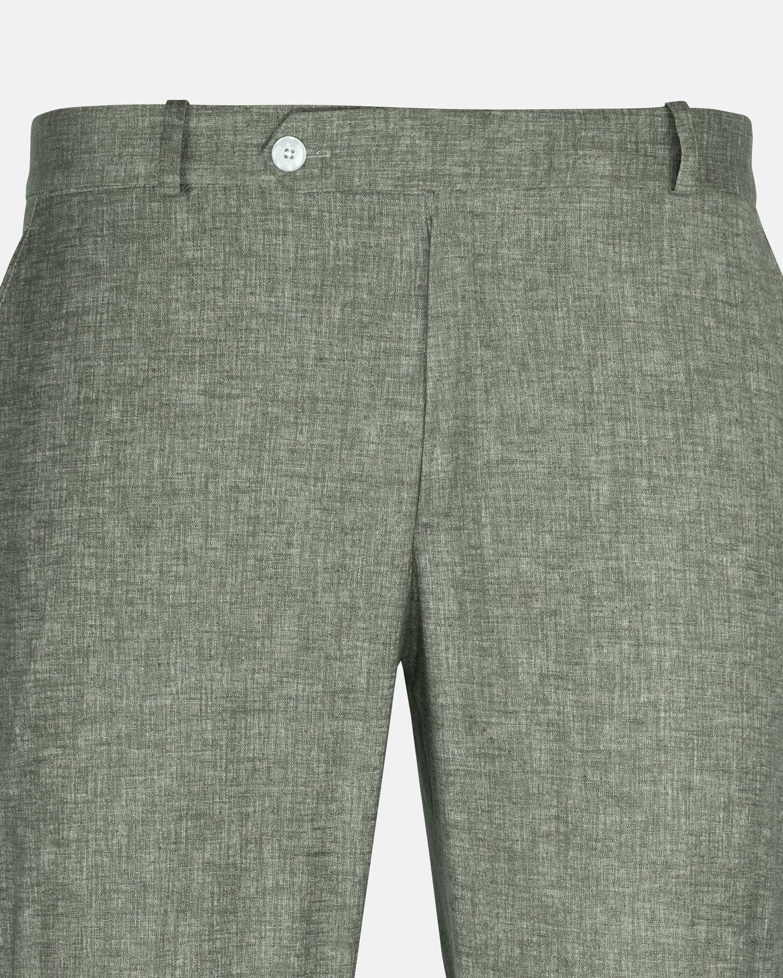 Motryx Green Linen Plain Formal Pant