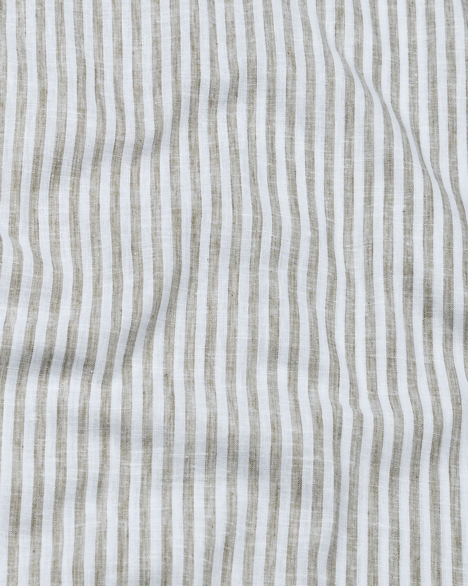 Karsen Olive Strips Button Down Linen Shirt