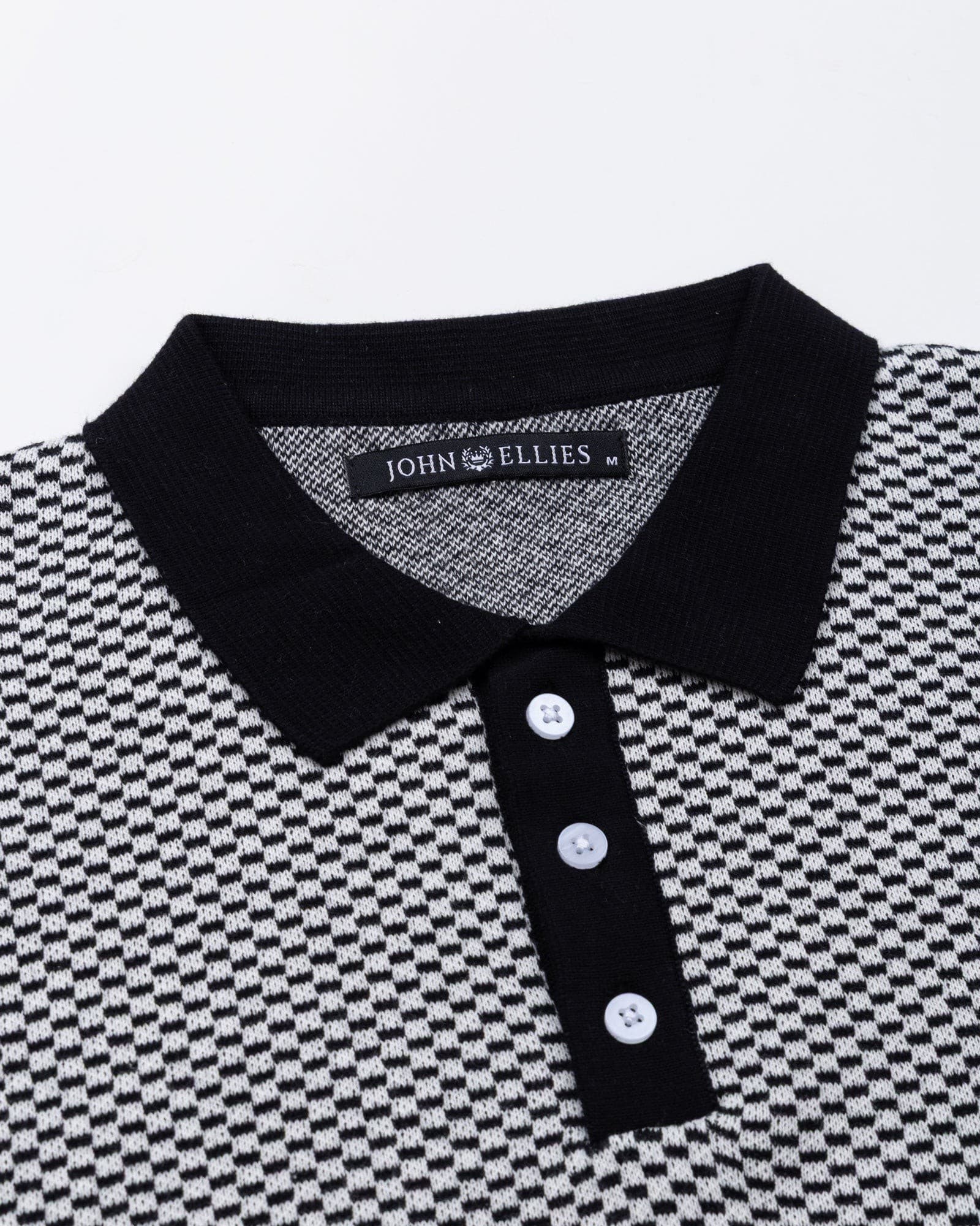 Welbern Black And White Cotton Polo T-Shirt