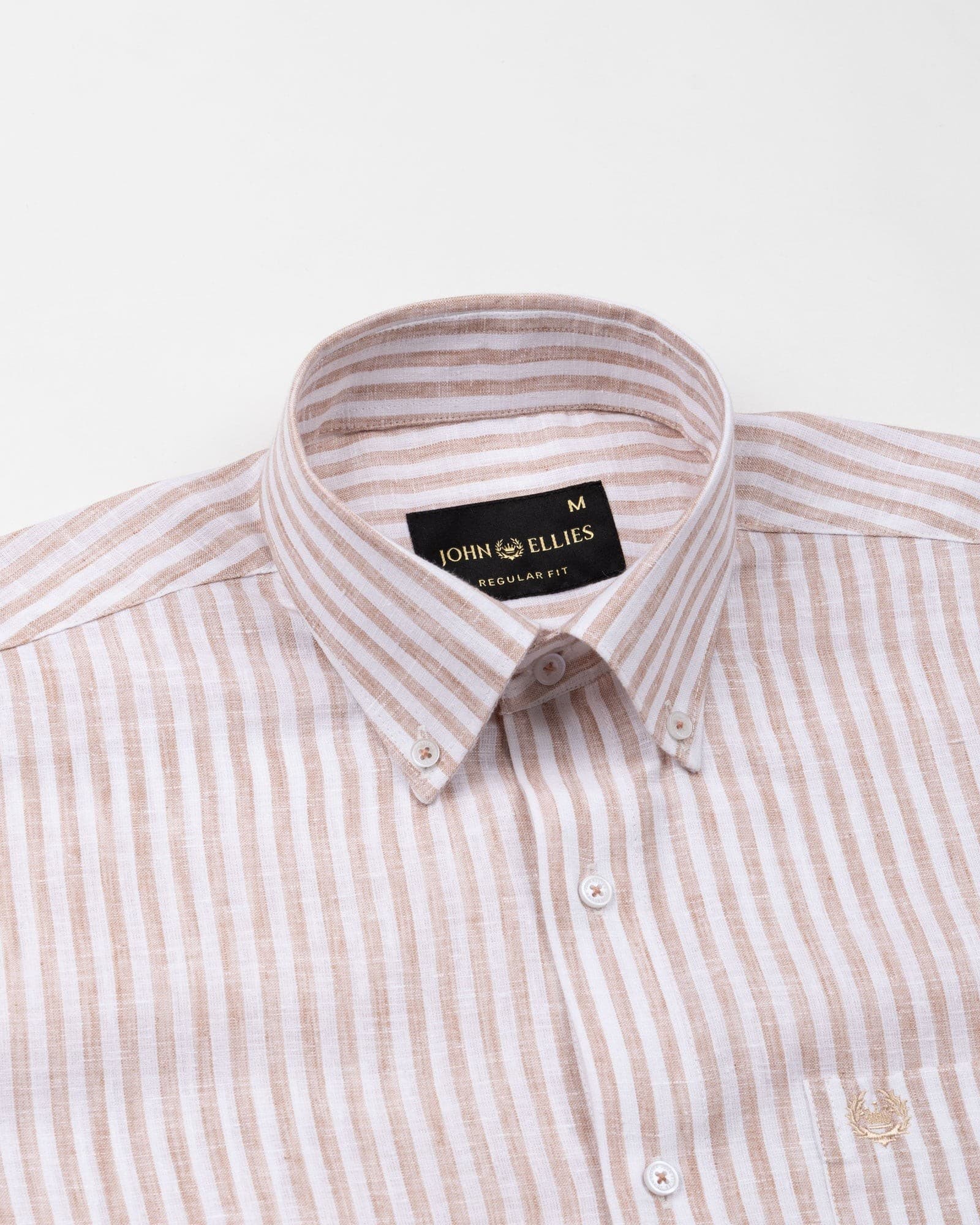 Karsen Orange Strips Button Down Linen Shirt