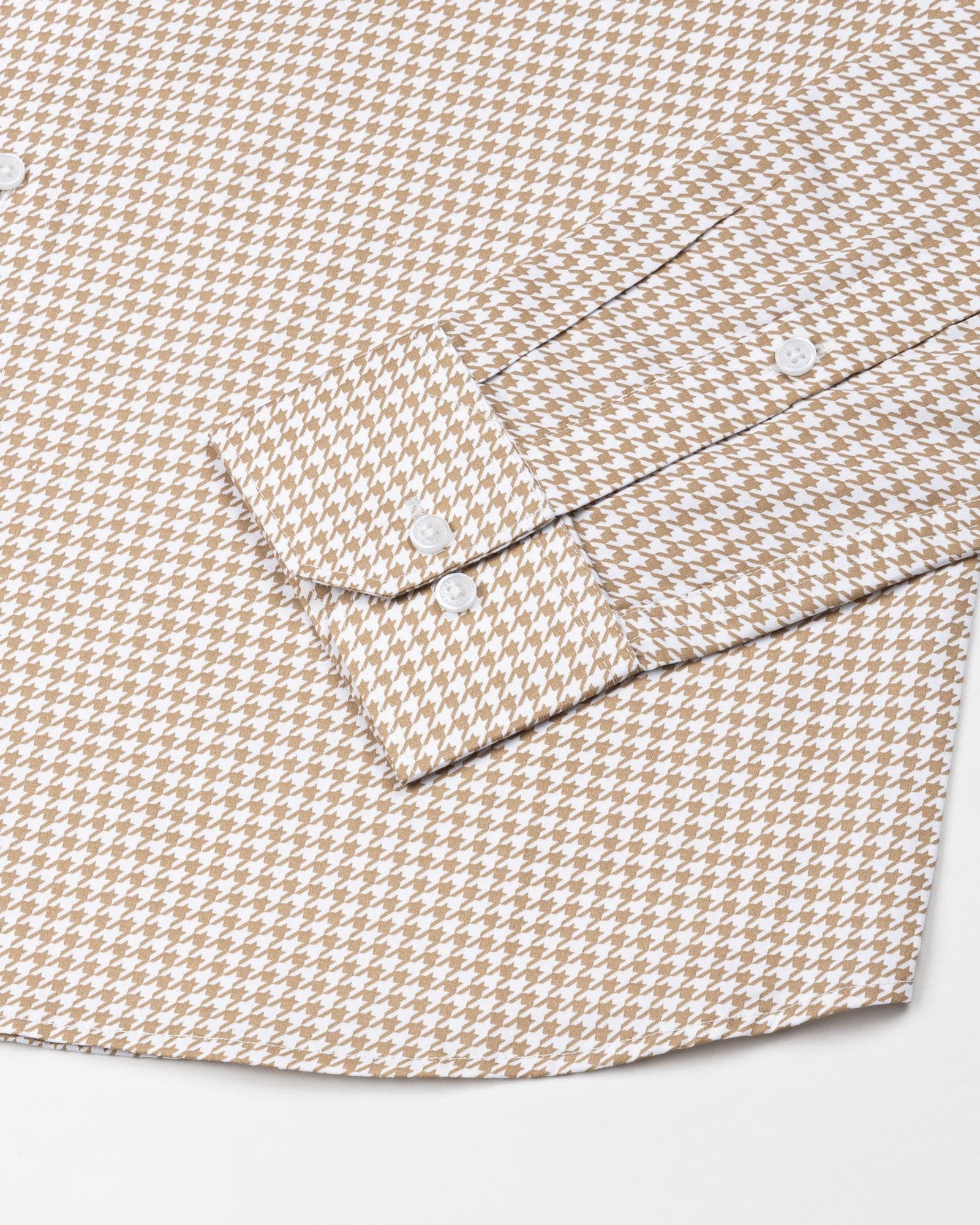 Brule Brown Houndstooth Check Cotton Shirt