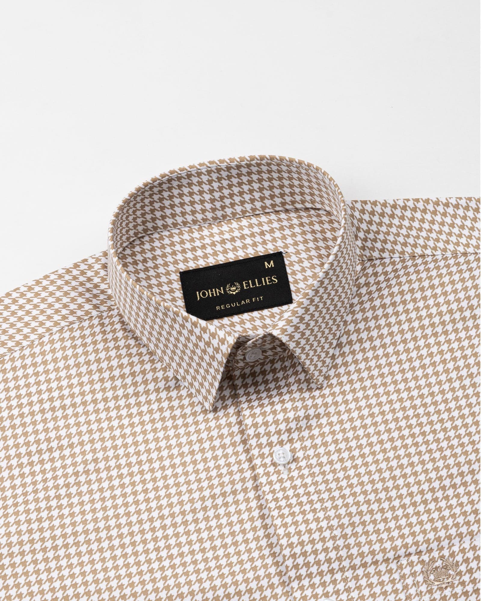 Brule Brown Houndstooth Check Cotton Shirt
