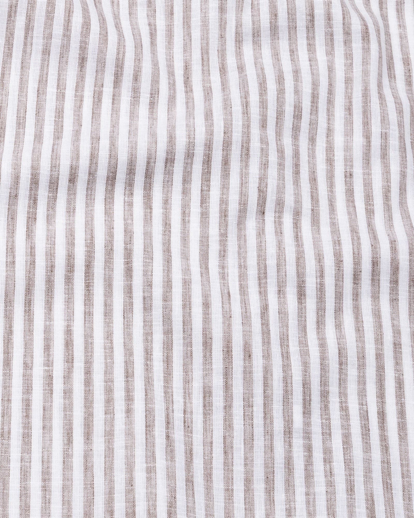 Karsen Brown Strips Button Down Linen Shirt