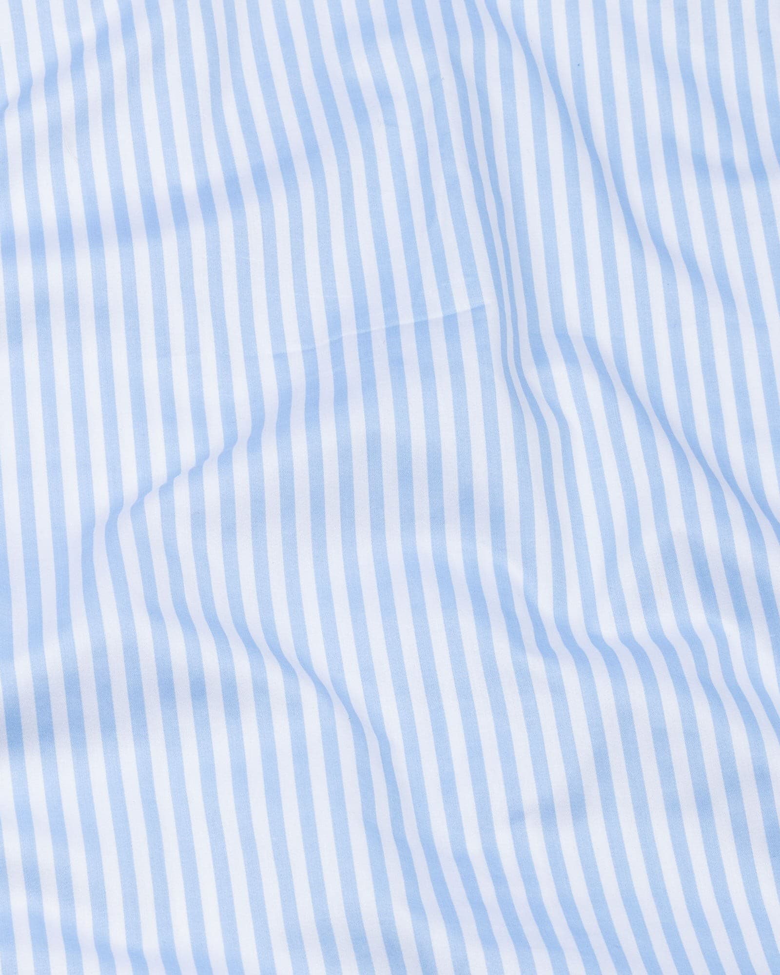 Cadenc Sky Blue White Cuff Collar Cotton Stripes Shirt