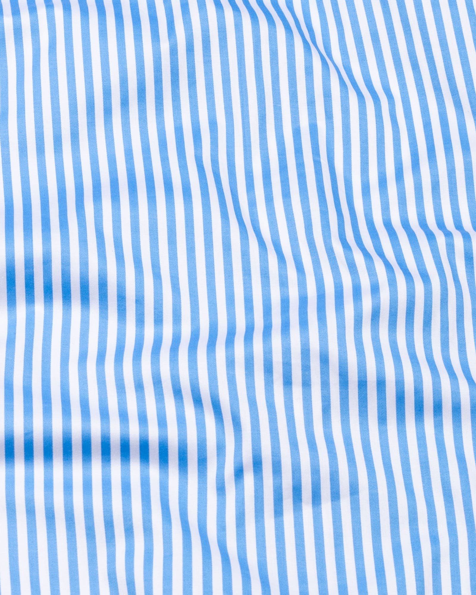 Cadenc Blue White Cuff Collar Cotton Stripes Shirt