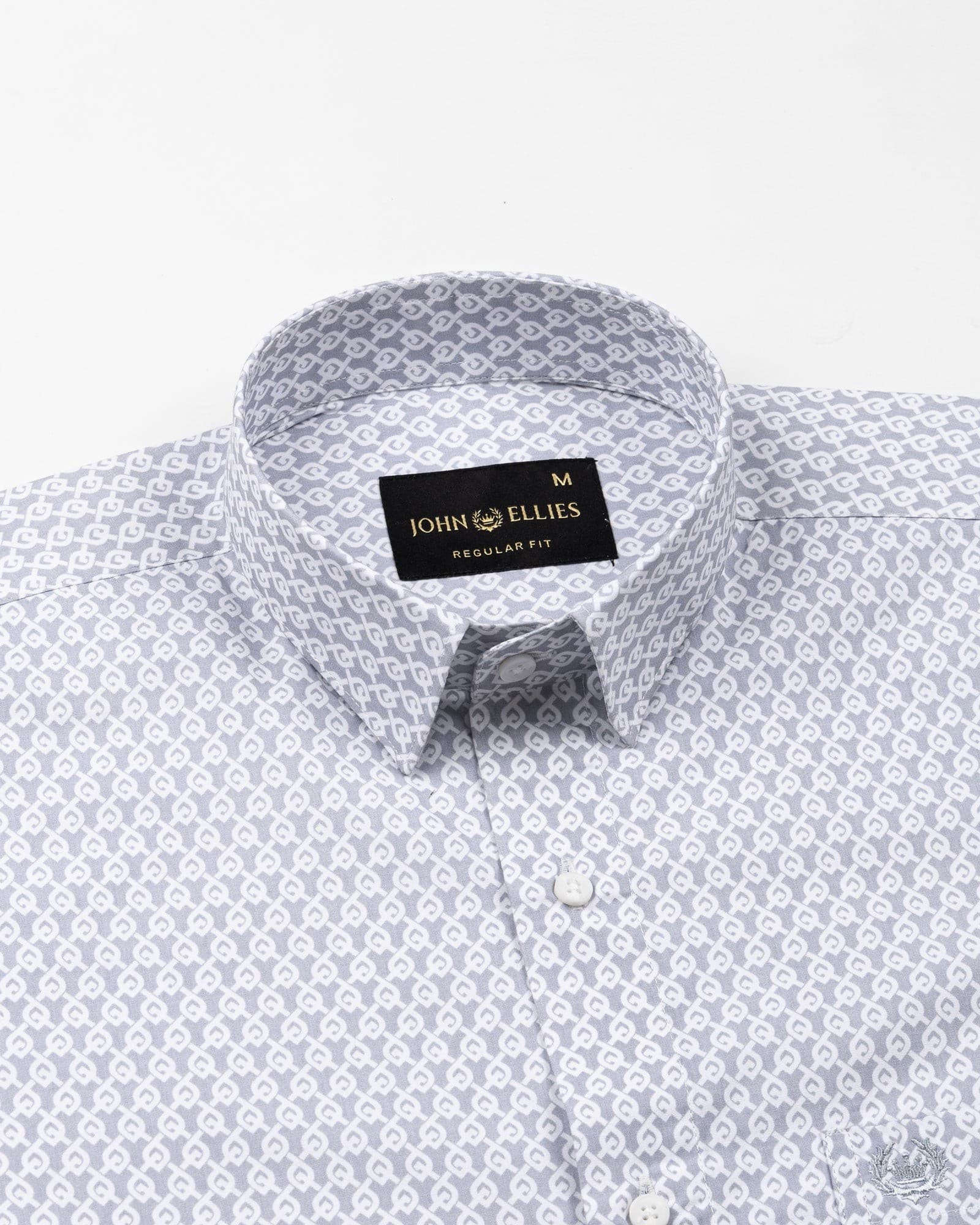 Alvin Grey Cotton Printed Shirt
