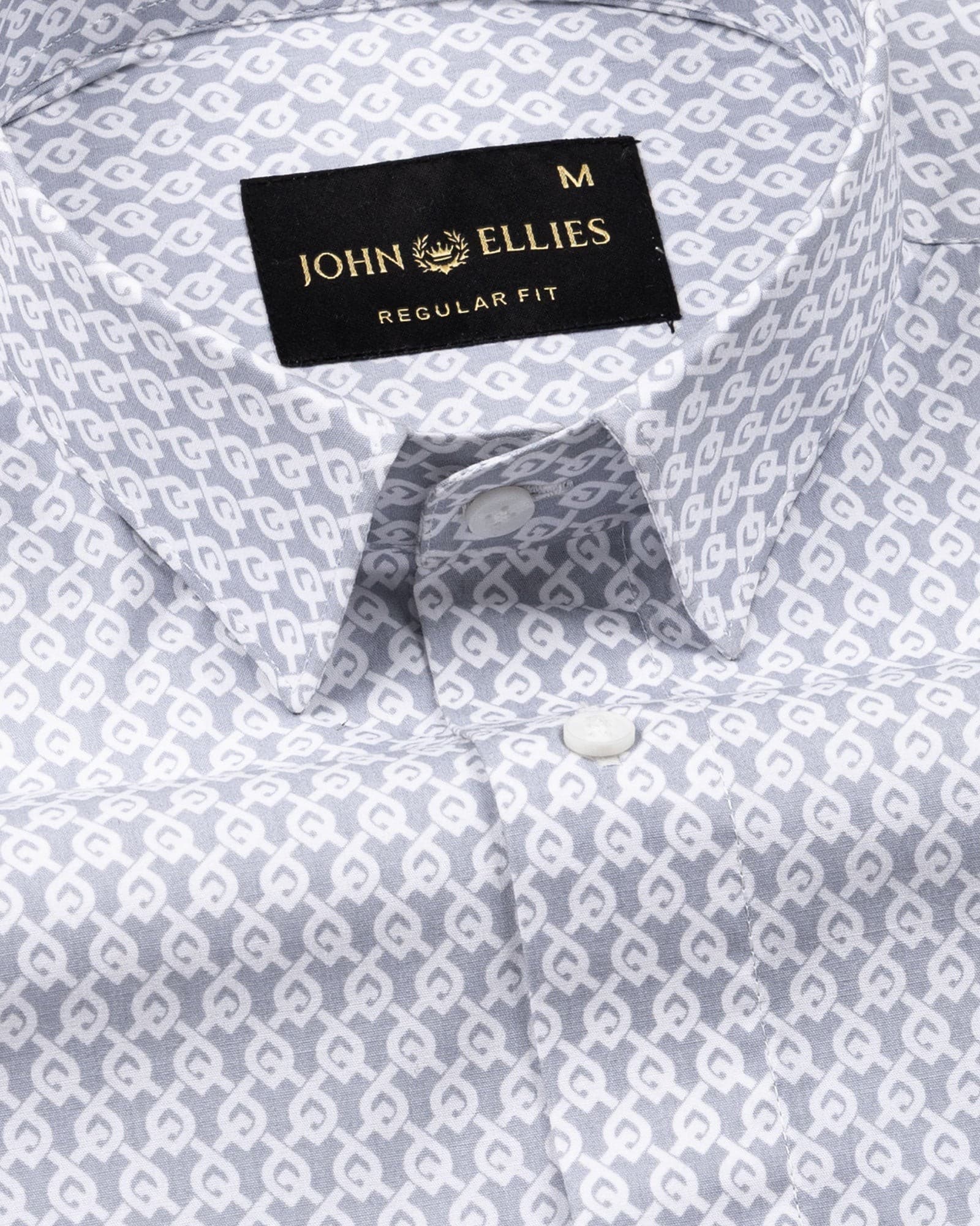 Alvin Grey Cotton Printed Shirt