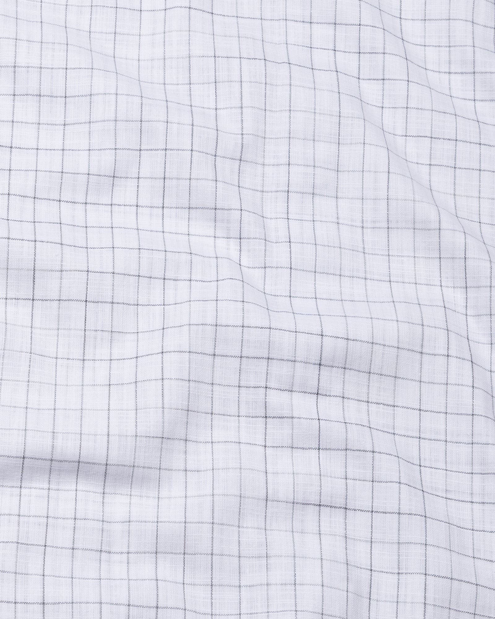 Opal Grey Check Button Down Linen Shirt