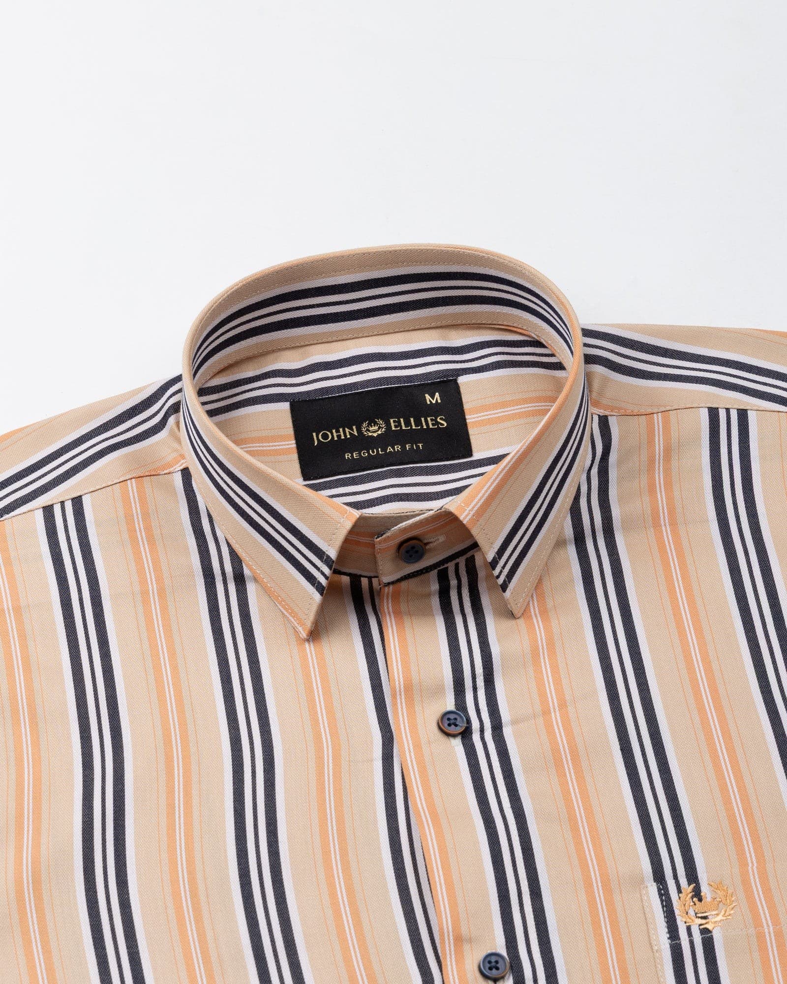 Halerk Orange Stripes Premium Cotton Shirt