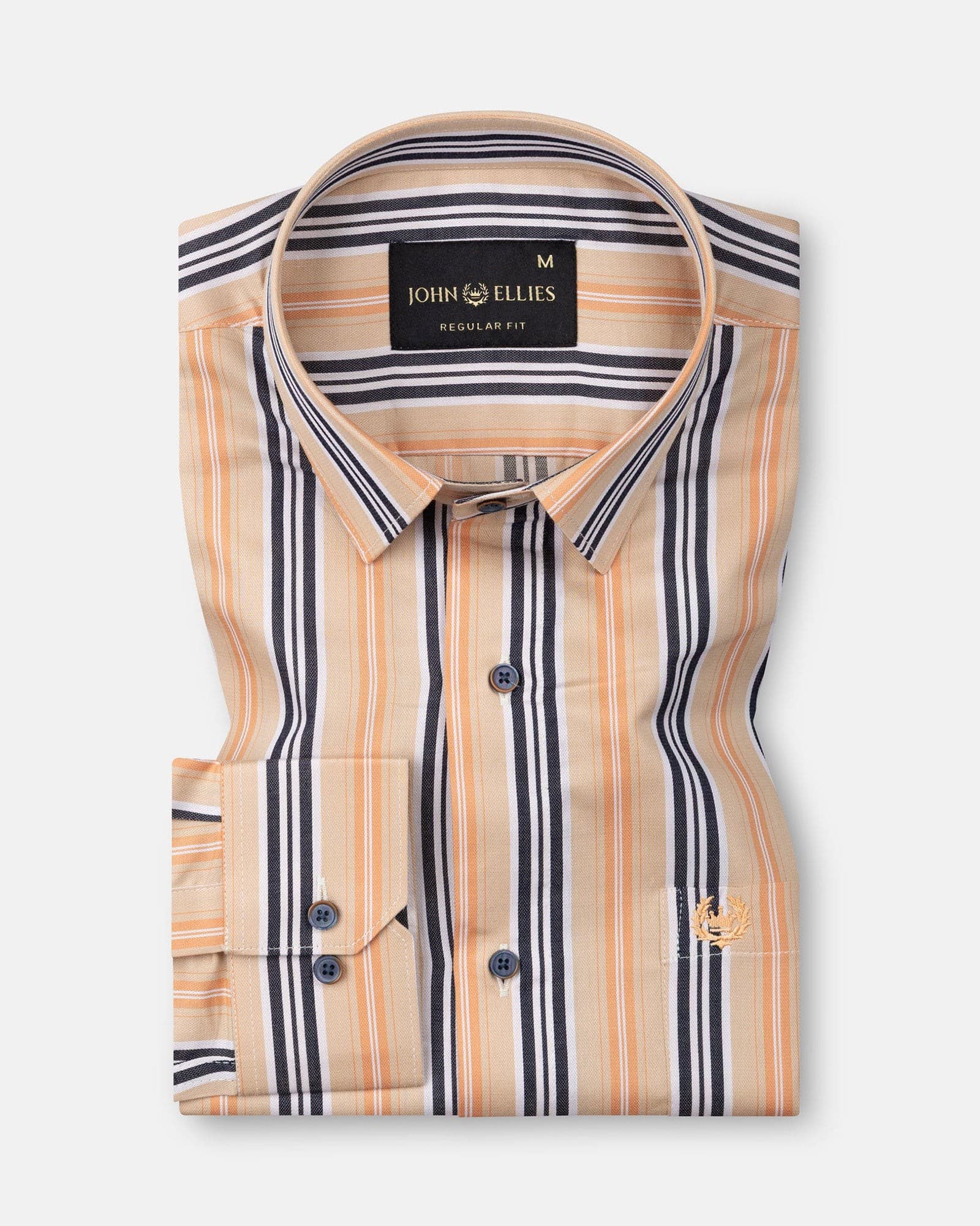 Halerk Orange Stripes Premium Cotton Shirt