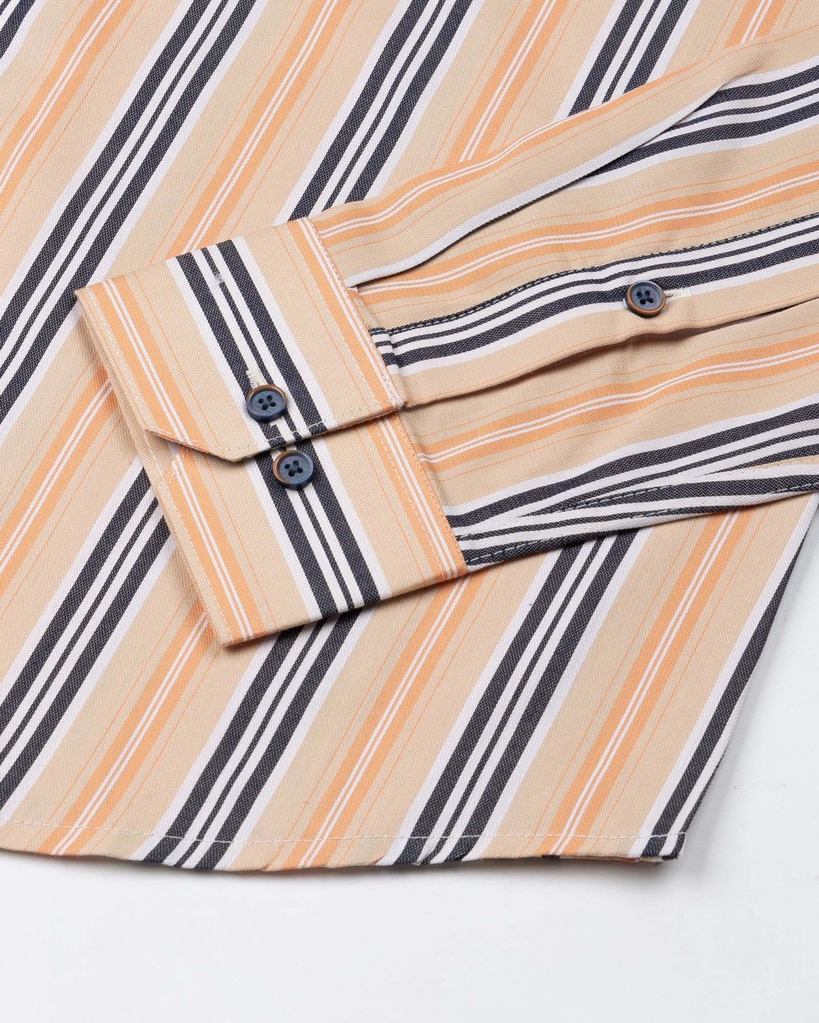 Halerk Orange Stripes Premium Cotton Shirt