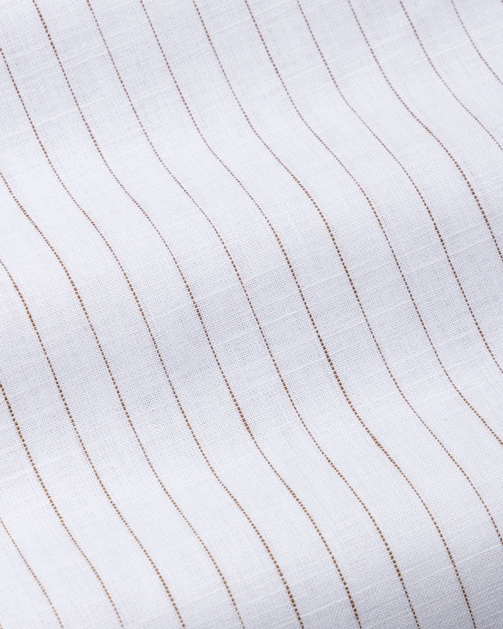 Quack Brown Strips Button Down Linen Shirt