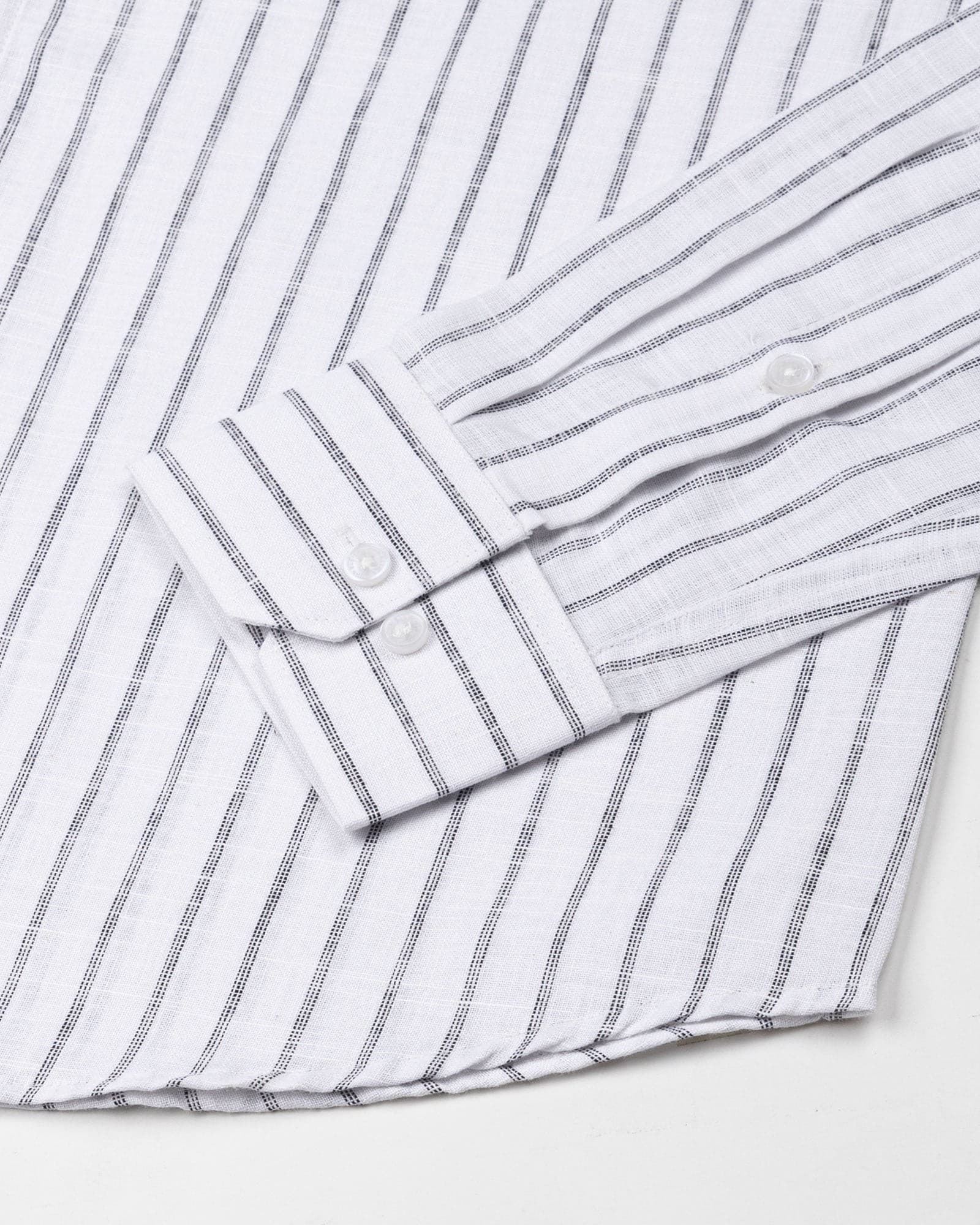 Miles Black Stripe Linen Shirt