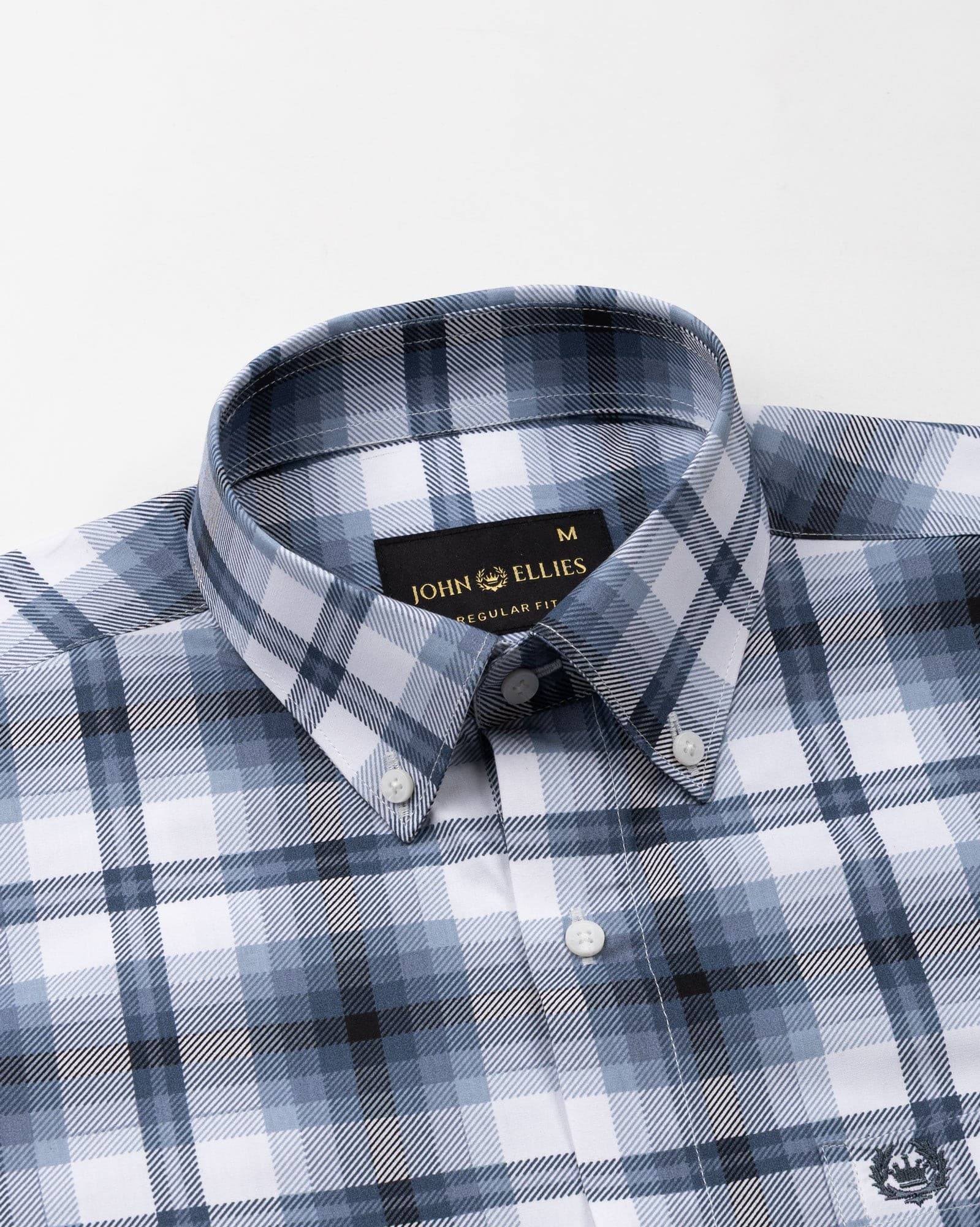 Gogh Grey Check Button Down Cotton Shirt
