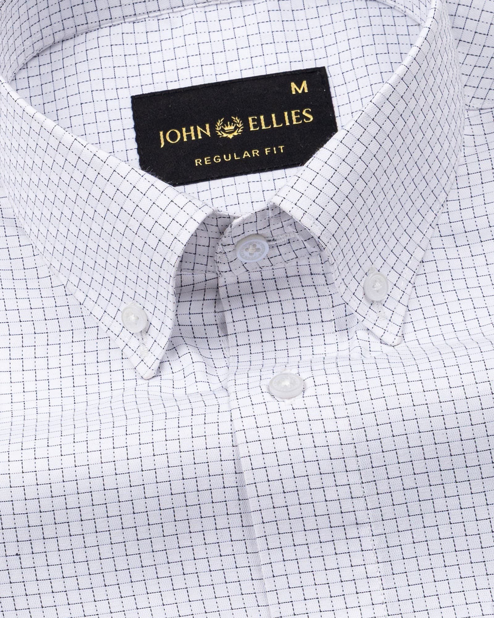 Dushan Grey Check Button Down Textured Cotton Shirt