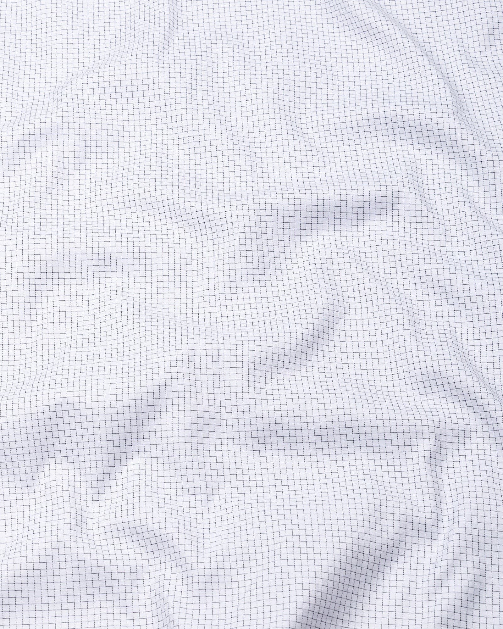 Dushan Grey Check Button Down Textured Cotton Shirt