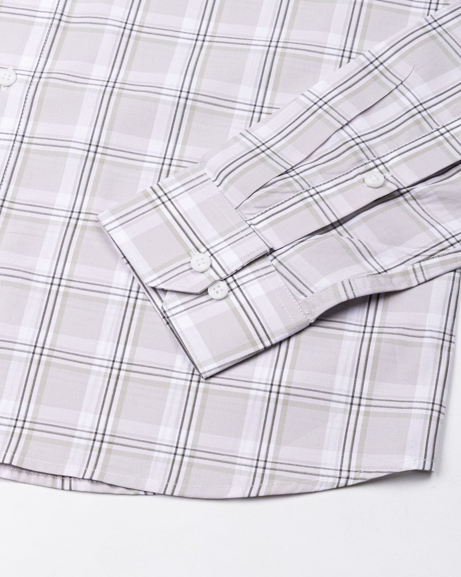 Gogh Beige Check Button Down Cotton Shirt