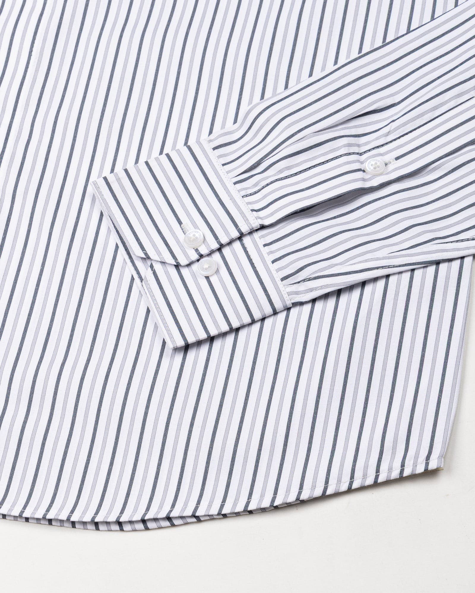 Kalom Grey Stripes Button Down Cotton Shirt