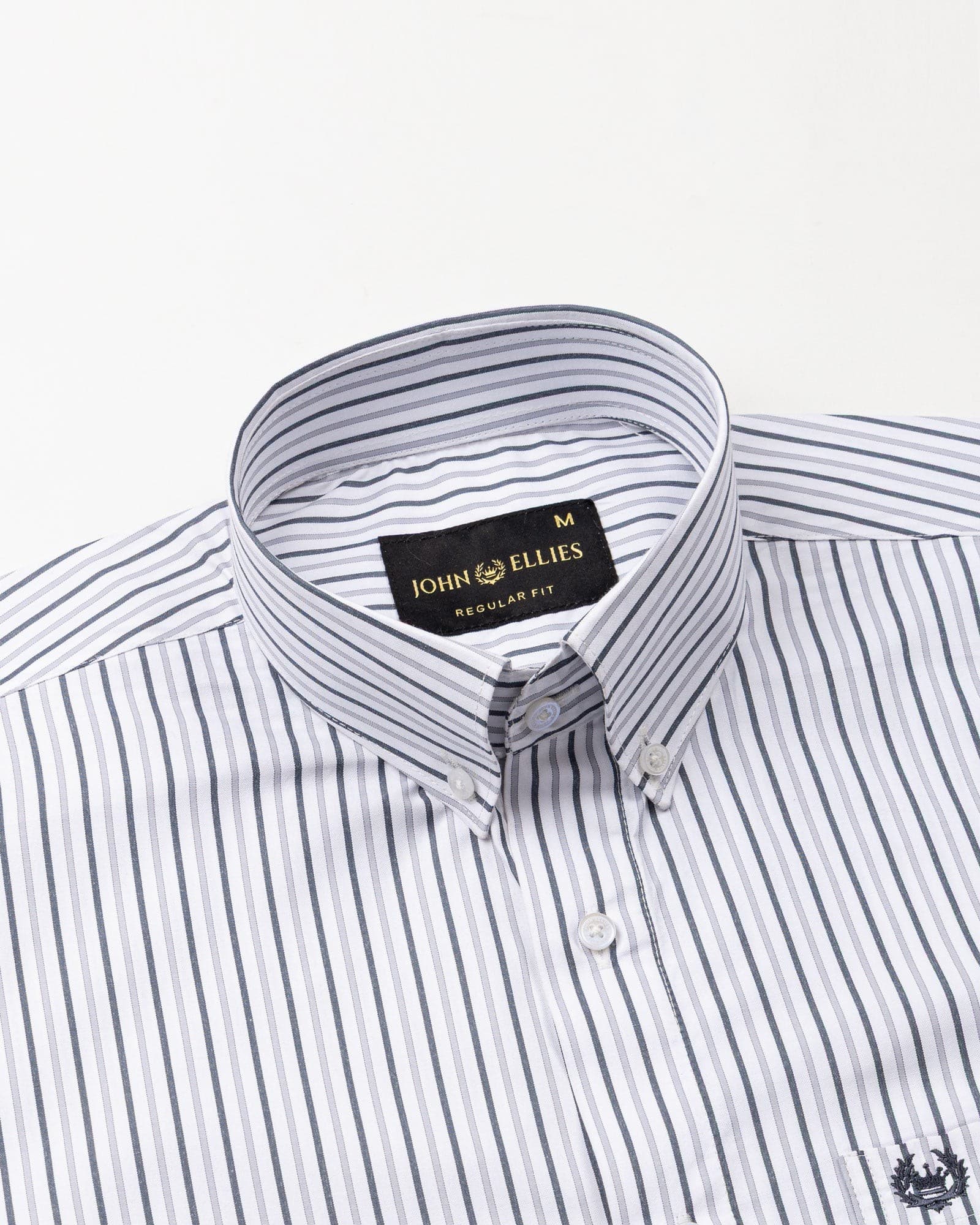 Kalom Grey Stripes Button Down Cotton Shirt