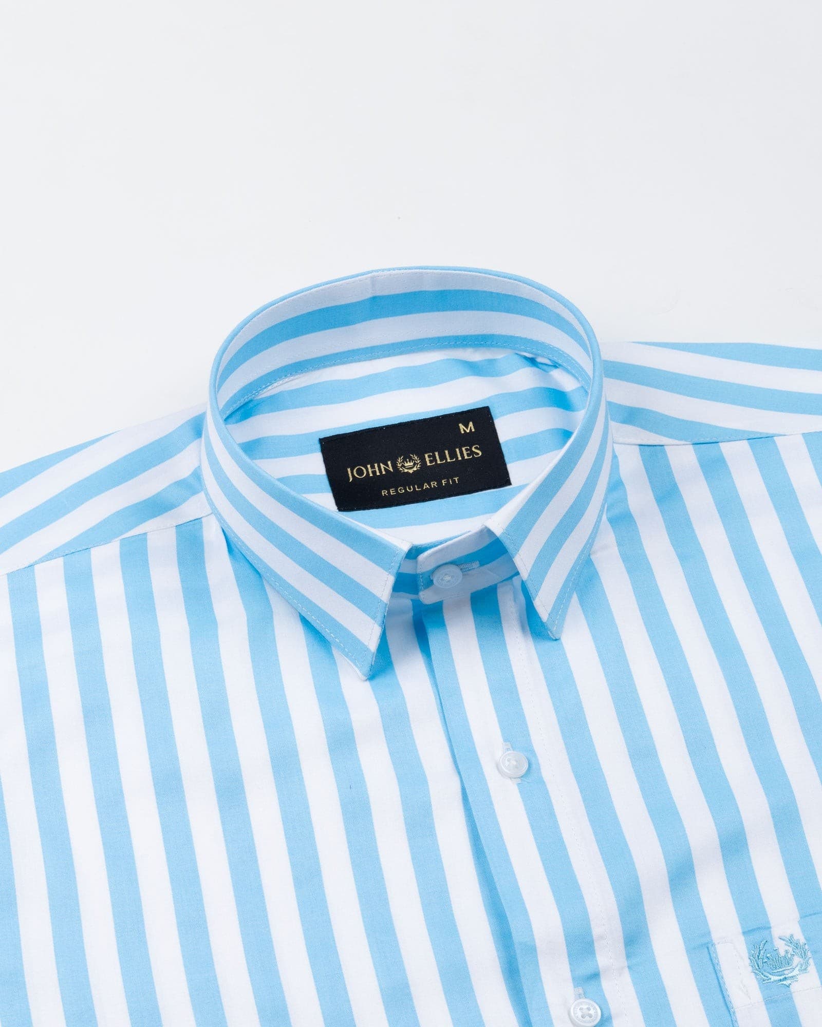 Holend Sky Blue Premium Cotton Stripes Shirt
