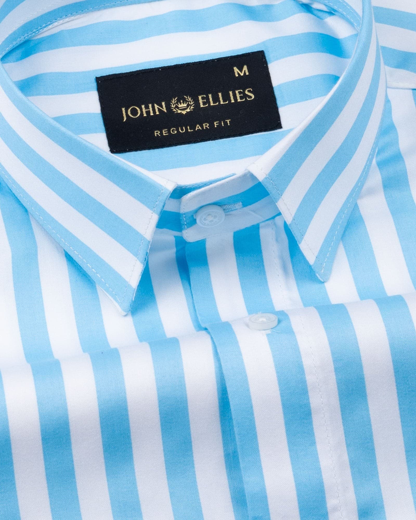 Holend Sky Blue Premium Cotton Stripes Shirt