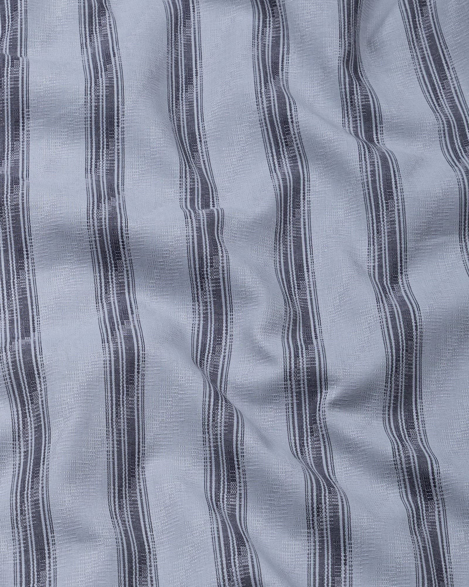 Rownin Grey Cotton Stripes Shirt