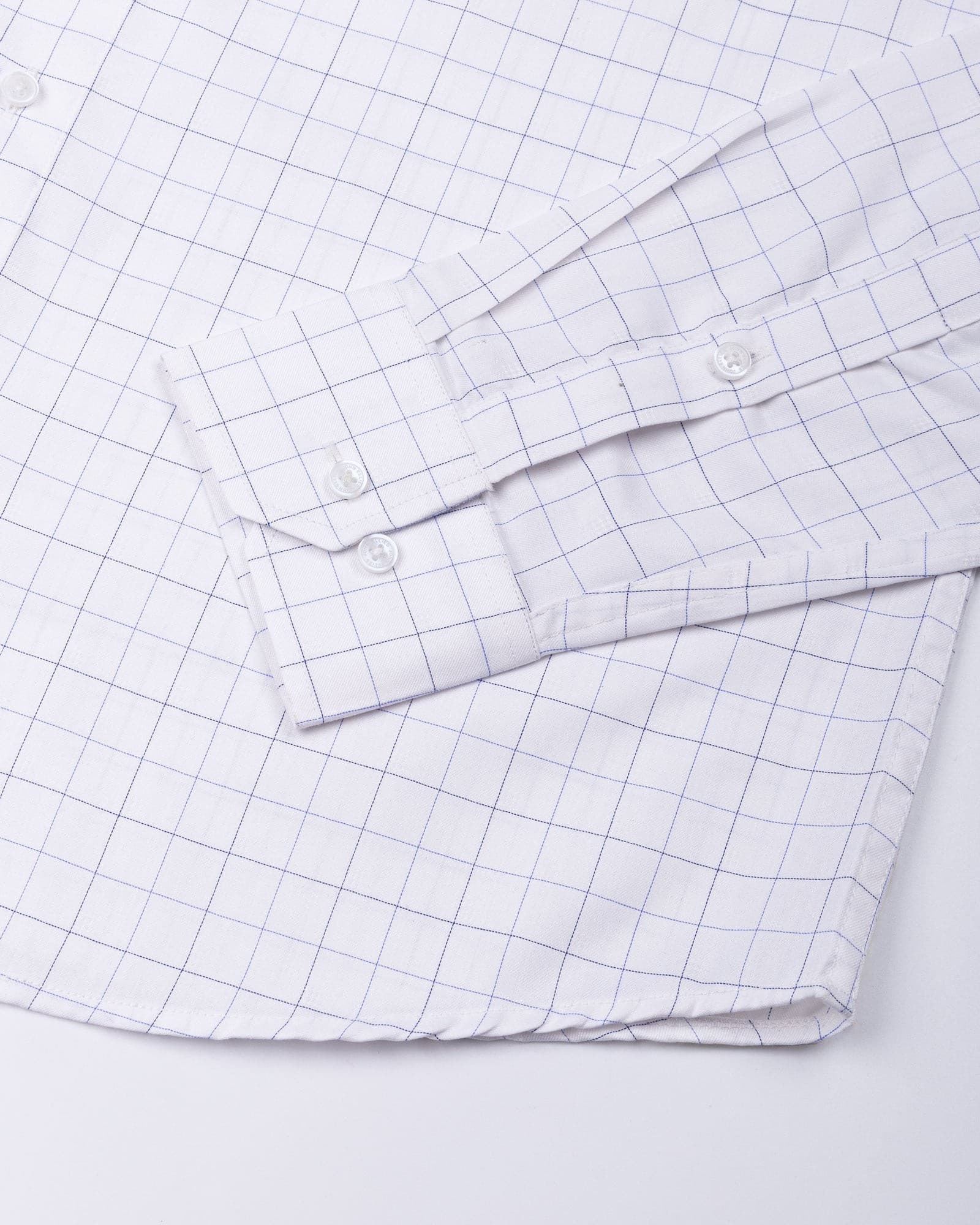 Regals White Check Cutaway Cotton Shirt
