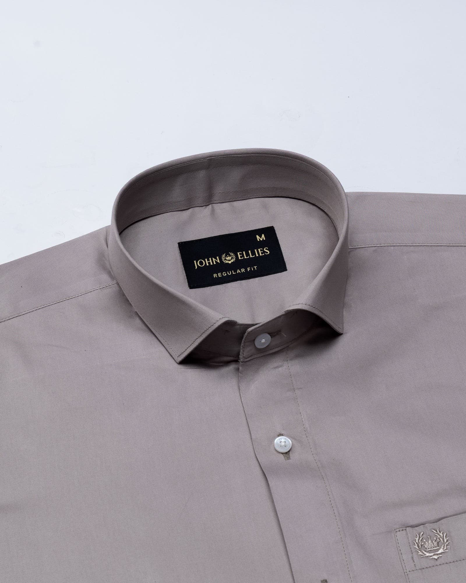 Luvris Warm Grey Plain Cutaway Premium Cotton Shirt