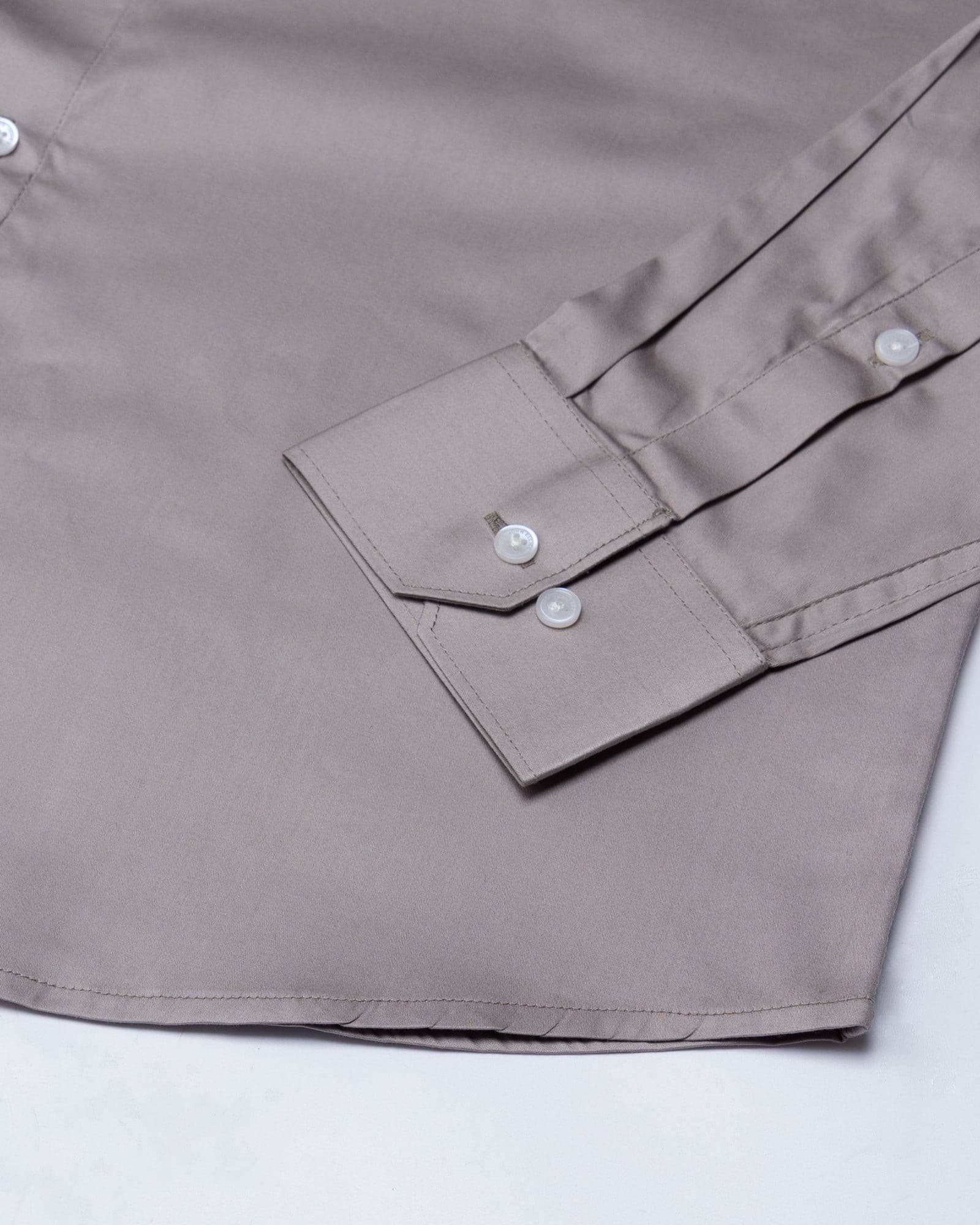 Luvris Warm Grey Plain Cutaway Premium Cotton Shirt