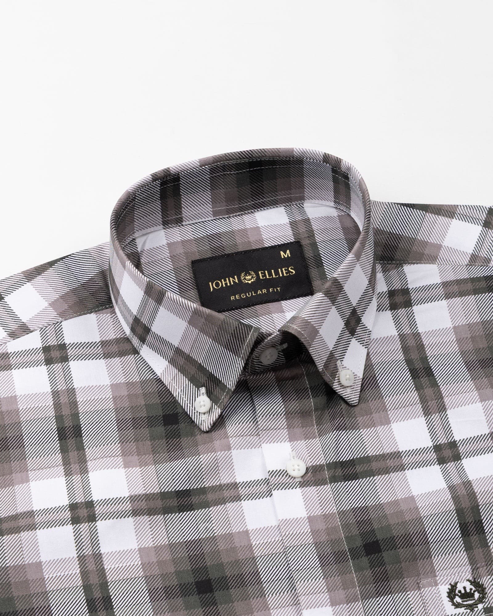 Gogh Brown Check Button Down Cotton Shirt